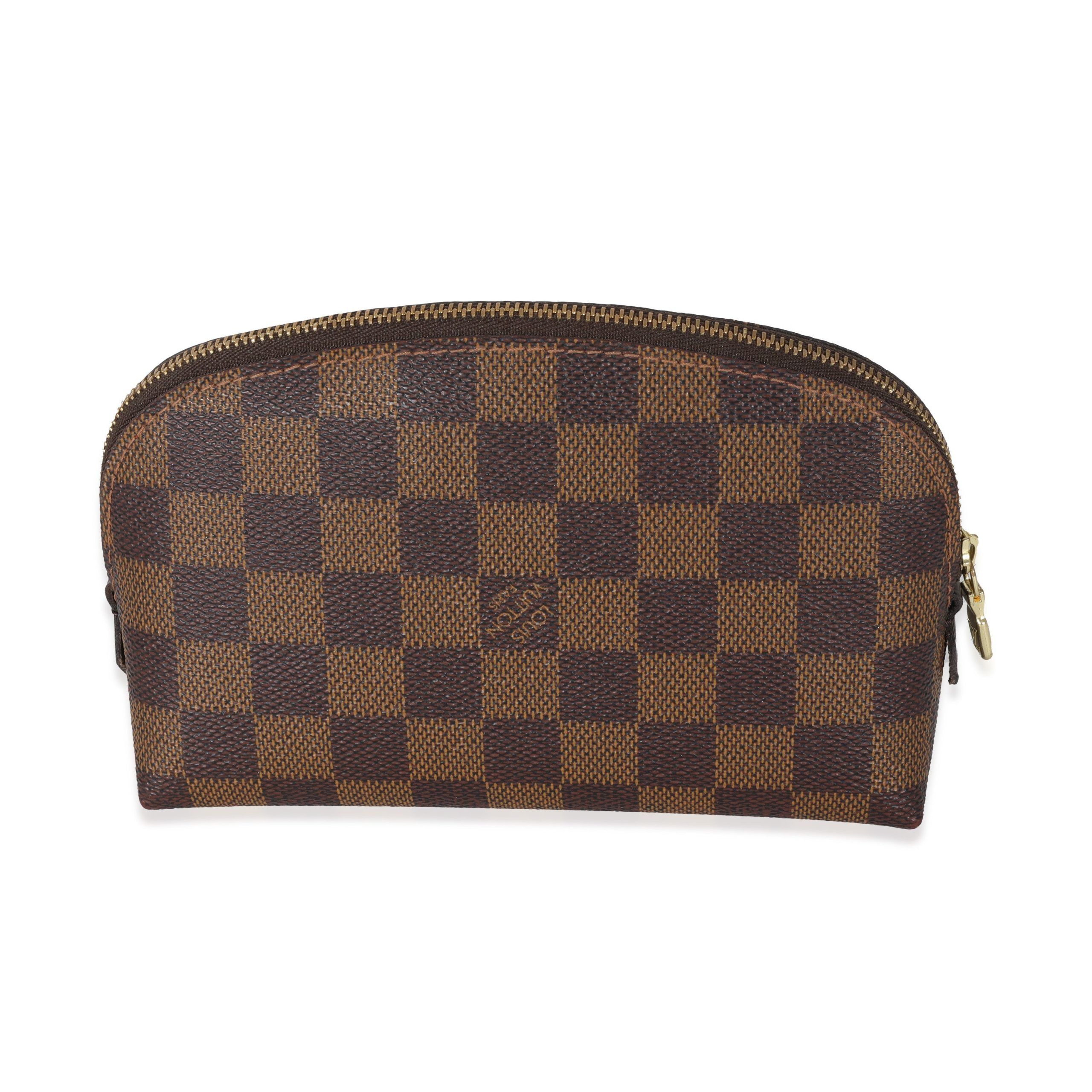 image of Louis Vuitton Damier Ebene Canvas Cosmetic Pouch in Brown, Women's