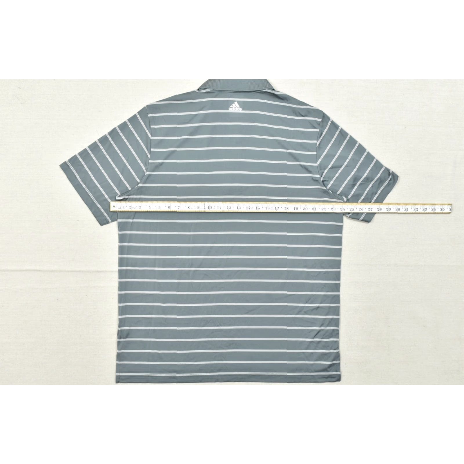 Adidas Adidas Golf Puremotion Polo Shirt Mens Large Gray White Striped Short Sleeve Polo Casual Activewear Sports Golf Shirt Mens Large Gray White Striped Size US L / EU 52-54 / 3 - 4 Thumbnail