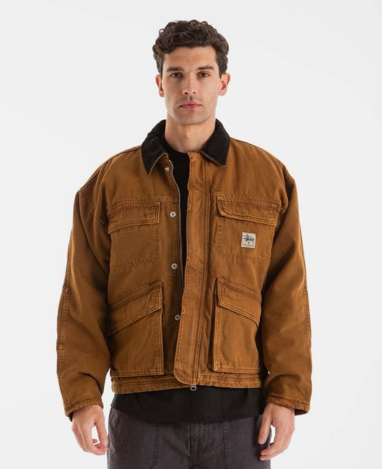 Stussy Stussy Washed Canvas Shop Jacket Bronze Medium Size US M / EU 48-50 / 2 - 9 Thumbnail
