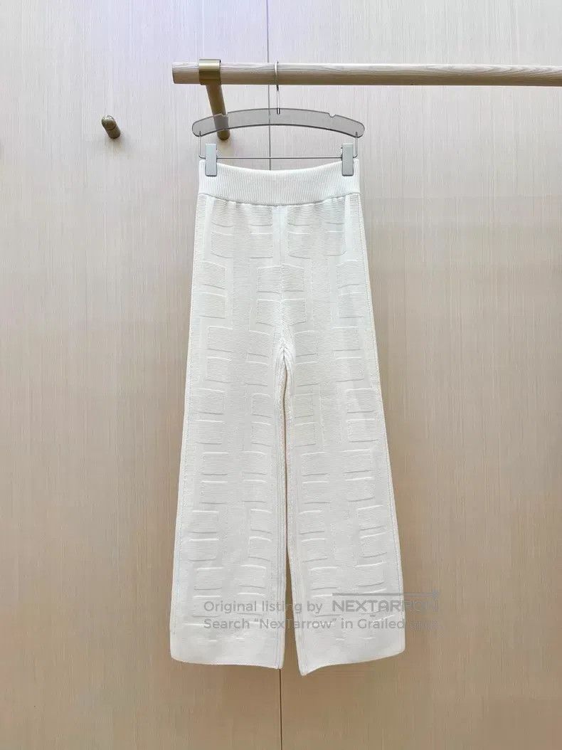 Hermes Hermes White H full print wool straight-leg pants Size 42" / US 20 - 2 Thumbnail