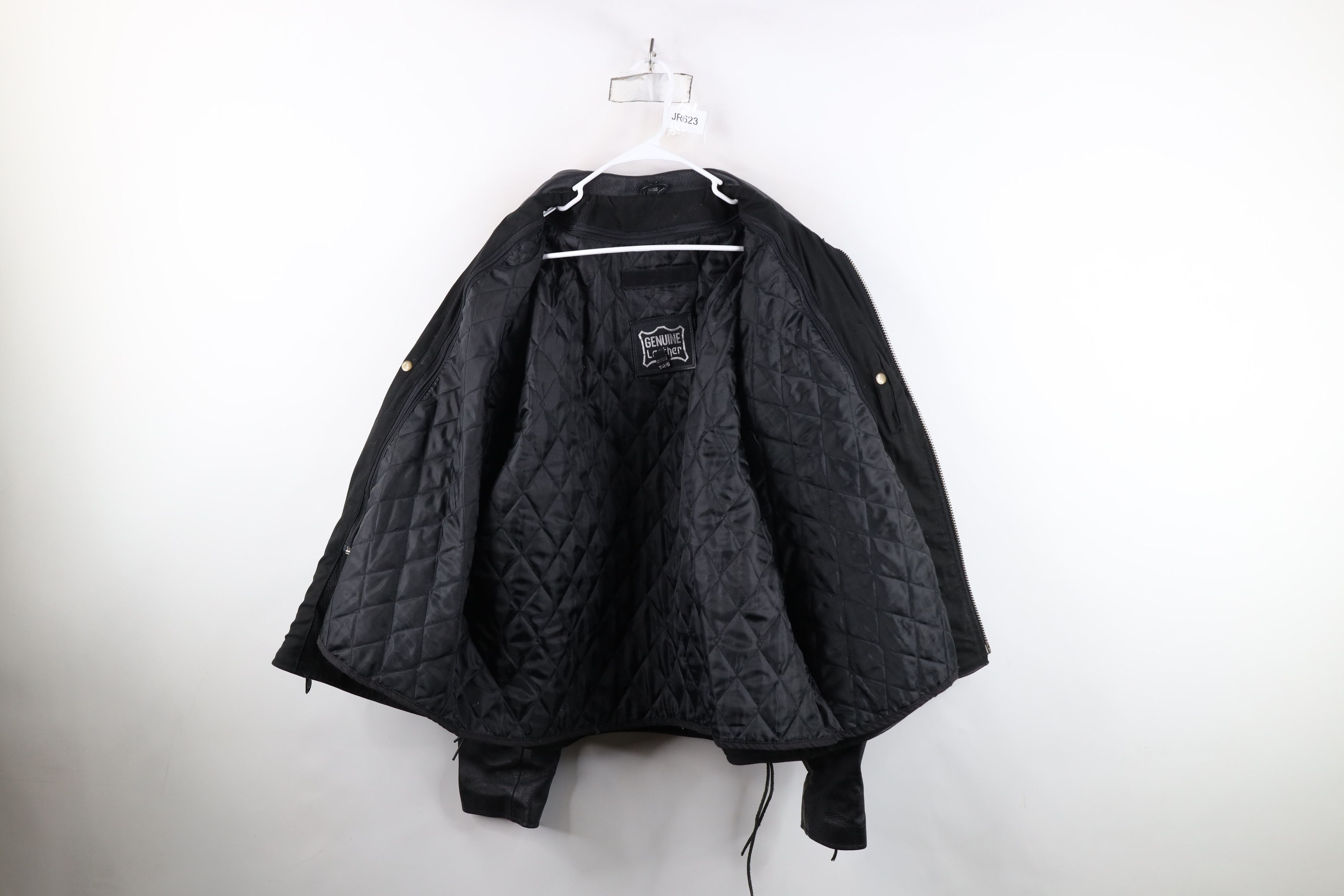 Vintage Vintage 90s Streetwear Lined Heavy Leather Motorcycle Jacket Size US XXL / EU 58 / 5 - 10 Thumbnail