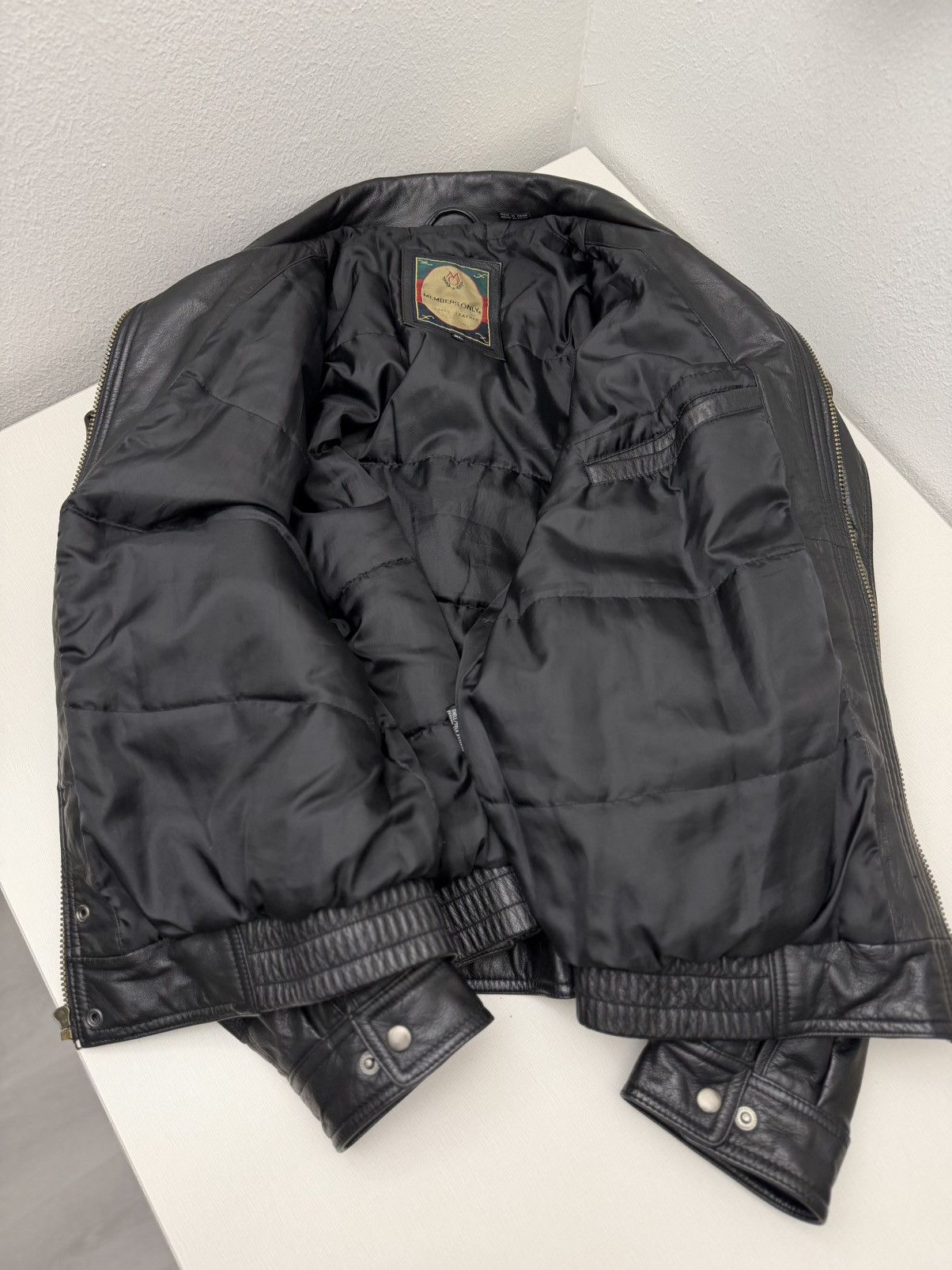 Members Only Vintage 80s Members Only Leather Bomber Jacket Black Size XL Size US XL / EU 56 / 4 - 6 Thumbnail