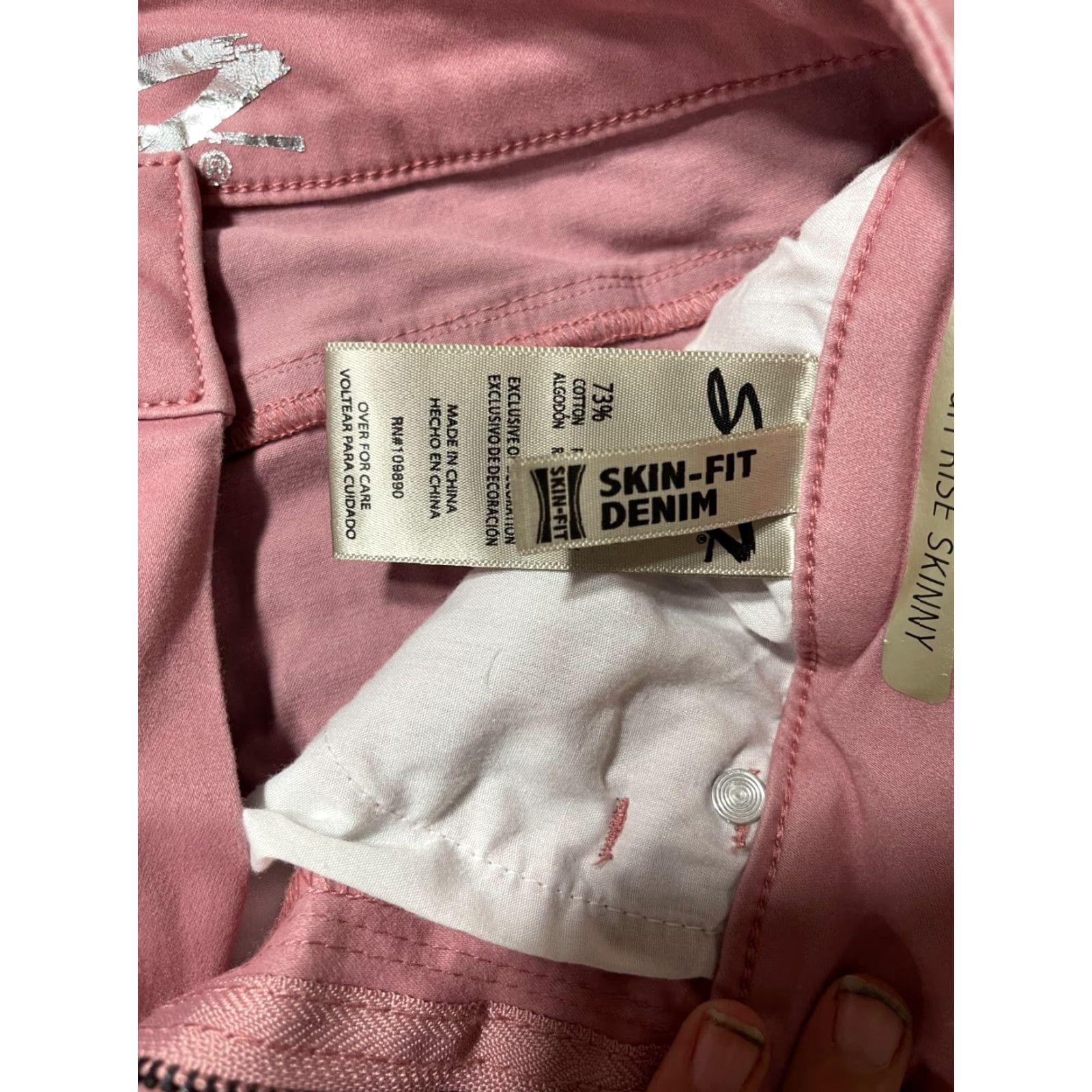 Vintage Seven7 Pants Womens Size 4 Pink High Rise Skinny Denim Jeans Crop Ankle Modern Classic Womens Size 27" / US 4 / IT 40 - 5 Thumbnail