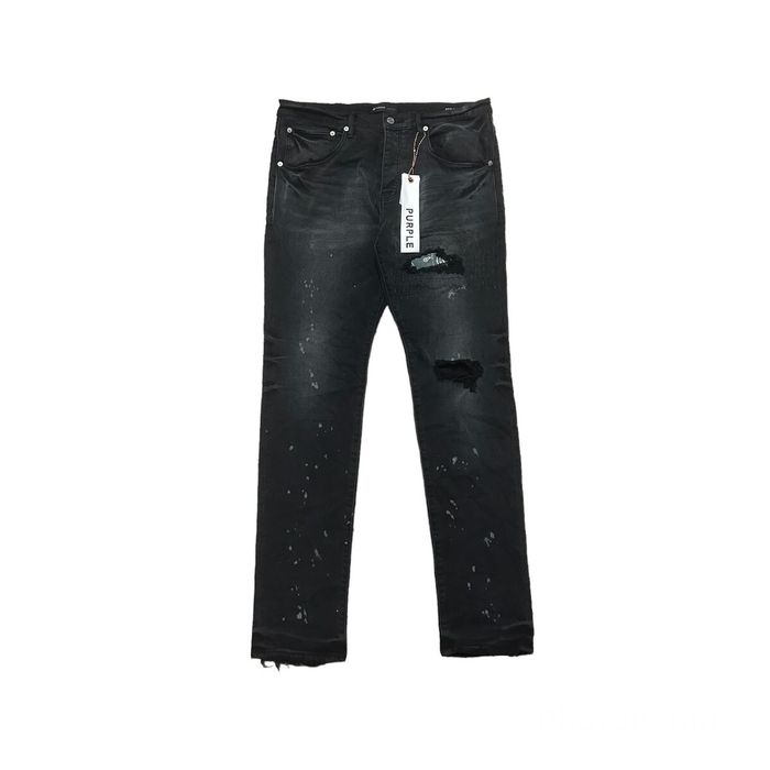 Buy PURPLE BRAND P002 Paisley-patch Distressed Skinny-leg Jeans