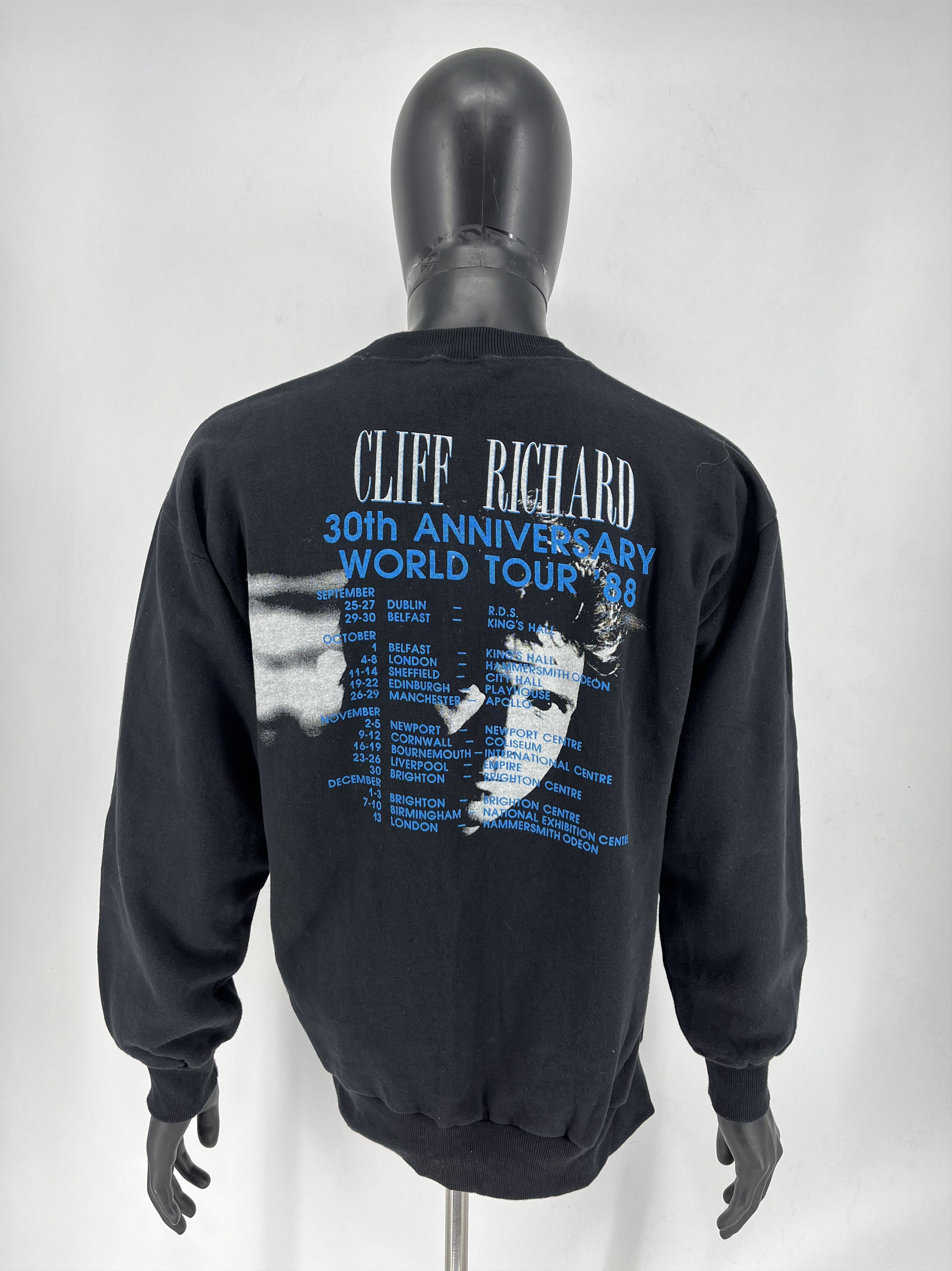 Band Tees × Vintage 1988 Cliff Richard British Tour Concert Promo Sweatshirt Size US L / EU 52-54 / 3 - 8 Thumbnail