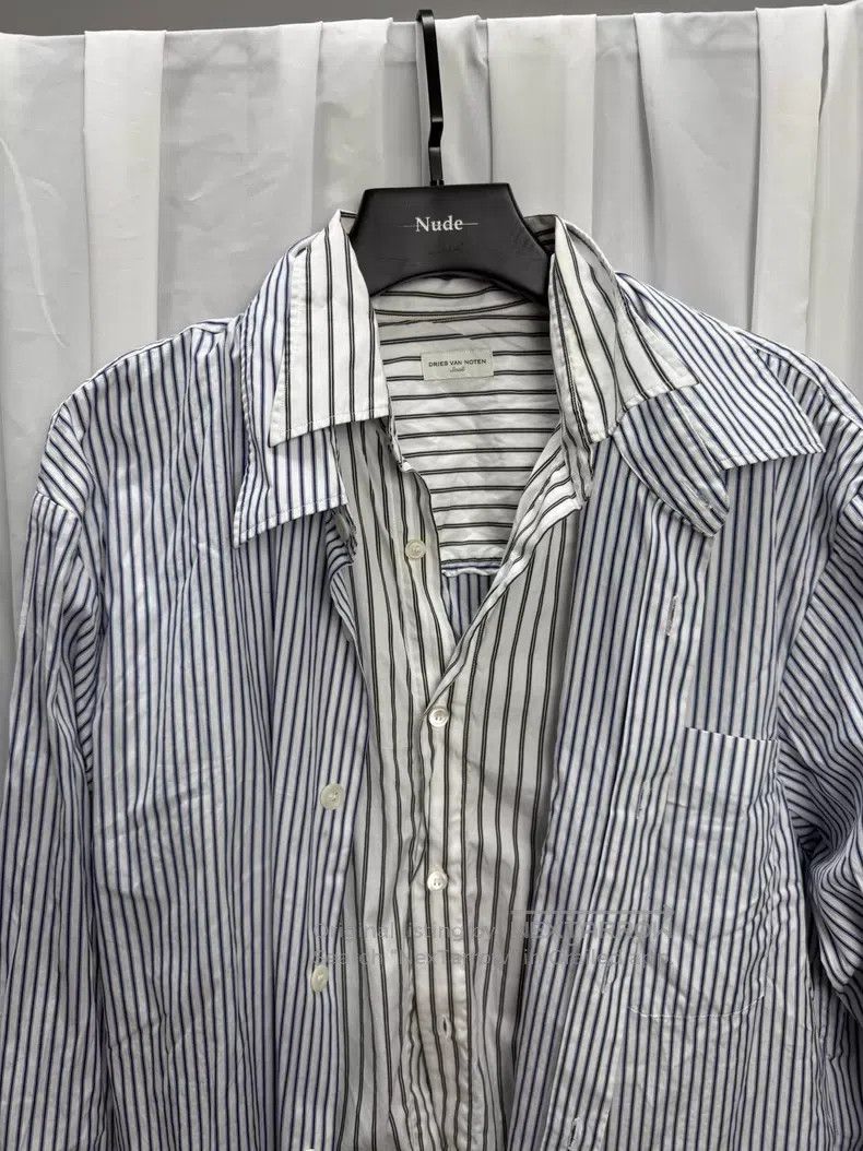Dries Van Noten Dries Van Noten Double-layer striped relaxed fit blouse| Size S / US 4 / IT 40 - 3 Thumbnail