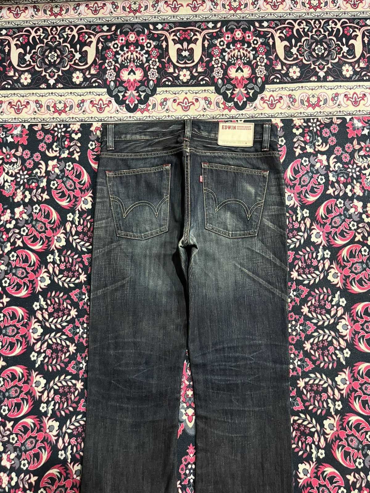 Edwin Vintage Edwin 512 Made in Japan Dark Washed Flare Jeans Size US 31 - 6 Thumbnail