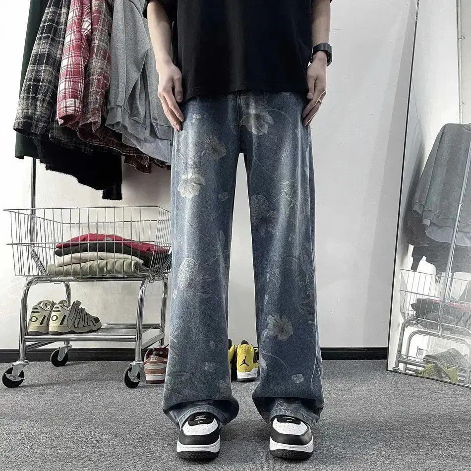 Japanese Brand Hip hop straight leg wide leg printed jeans Size US 32 / EU 48 - 1 Thumbnail