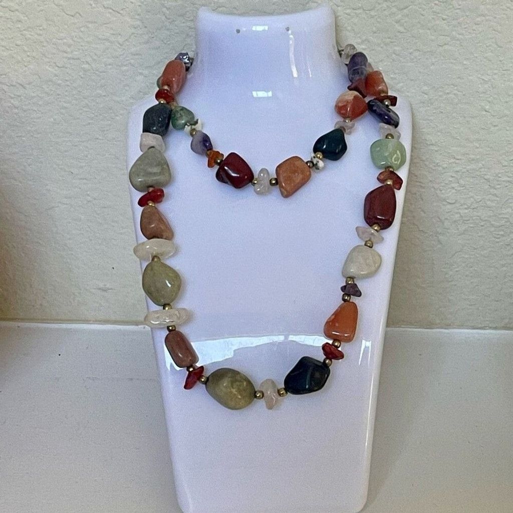 Other Vintage Multi Natural Gemstone Necklace Size ONE SIZE - 1 Thumbnail