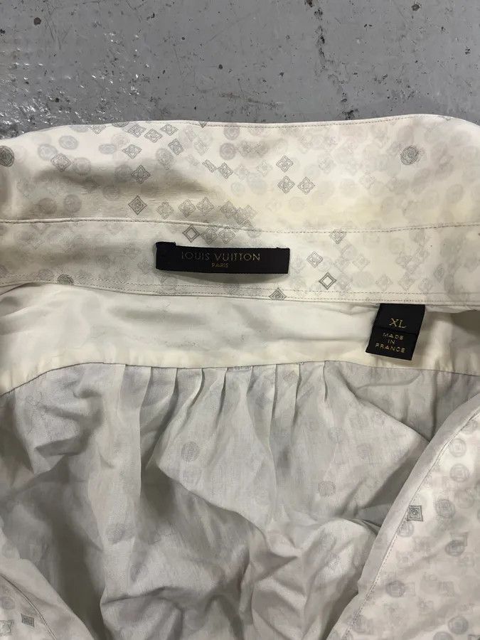 Louis Vuitton Louis Vuitton White Detailed Abstract Shirt Size US M / EU 48-50 / 2 - 9 Thumbnail