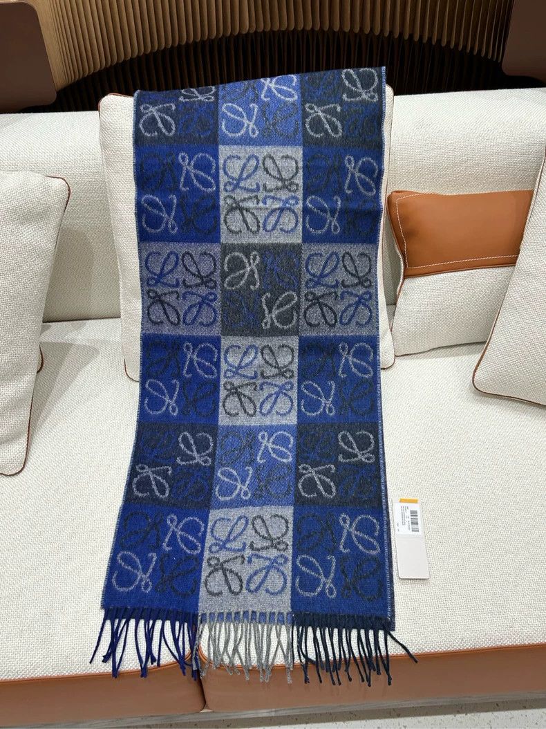 Loewe LOEWE Blue Printed Scarf Size ONE SIZE - 4 Thumbnail