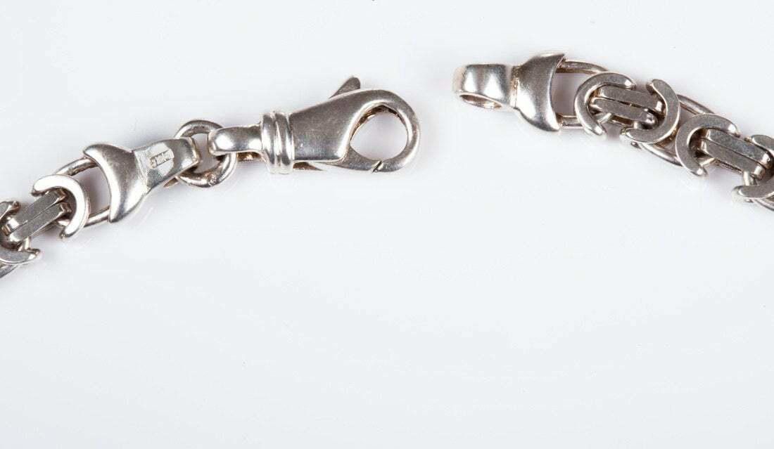 Handmade Sterling Silver Men's Hand Made Chain Necklace Size ONE SIZE - 2 Thumbnail