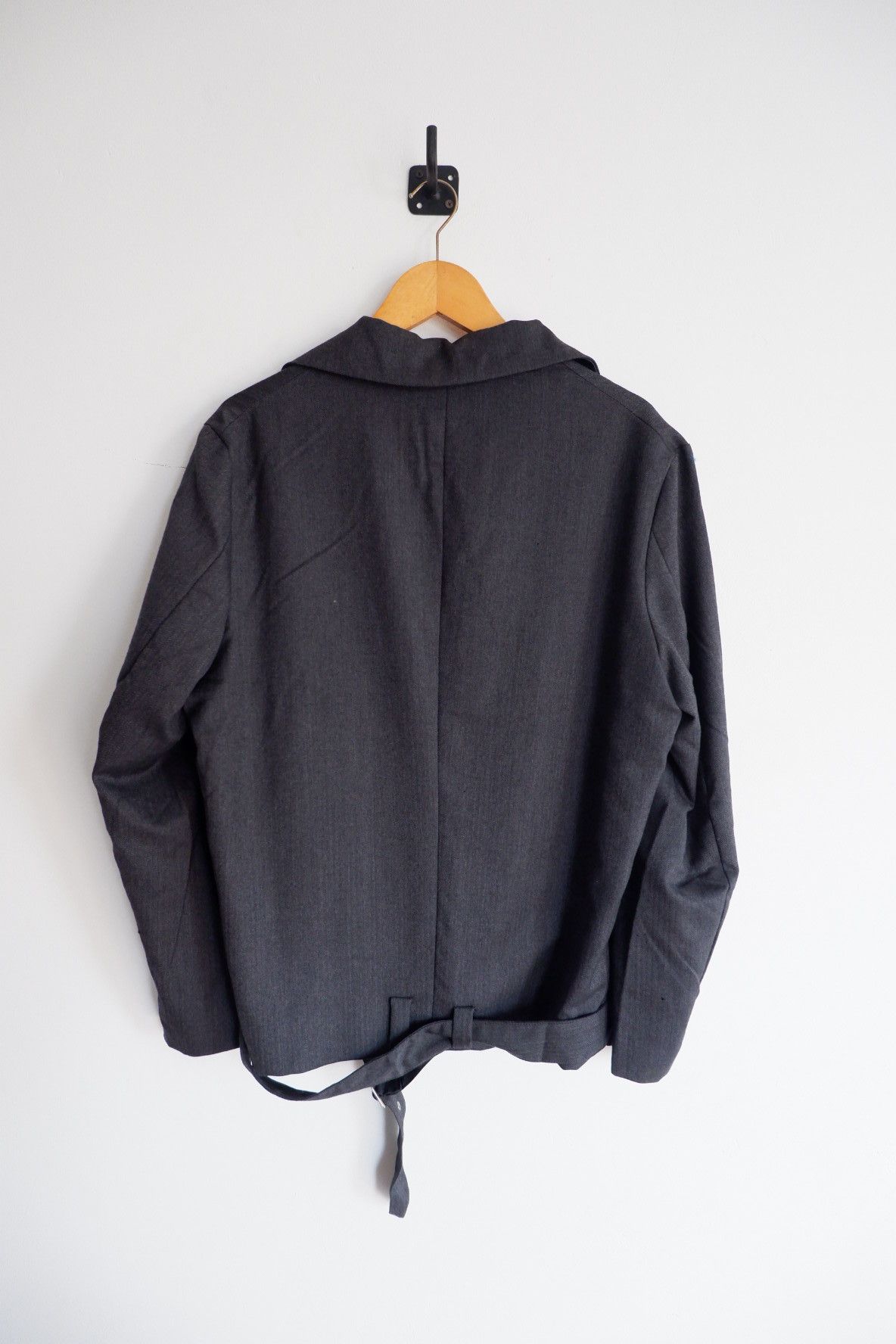 Taishi Nobukuni Vintage Taishi Nobukuni Wool Cupro Biker Belted Jacket Size US M / EU 48-50 / 2 - 2 Thumbnail
