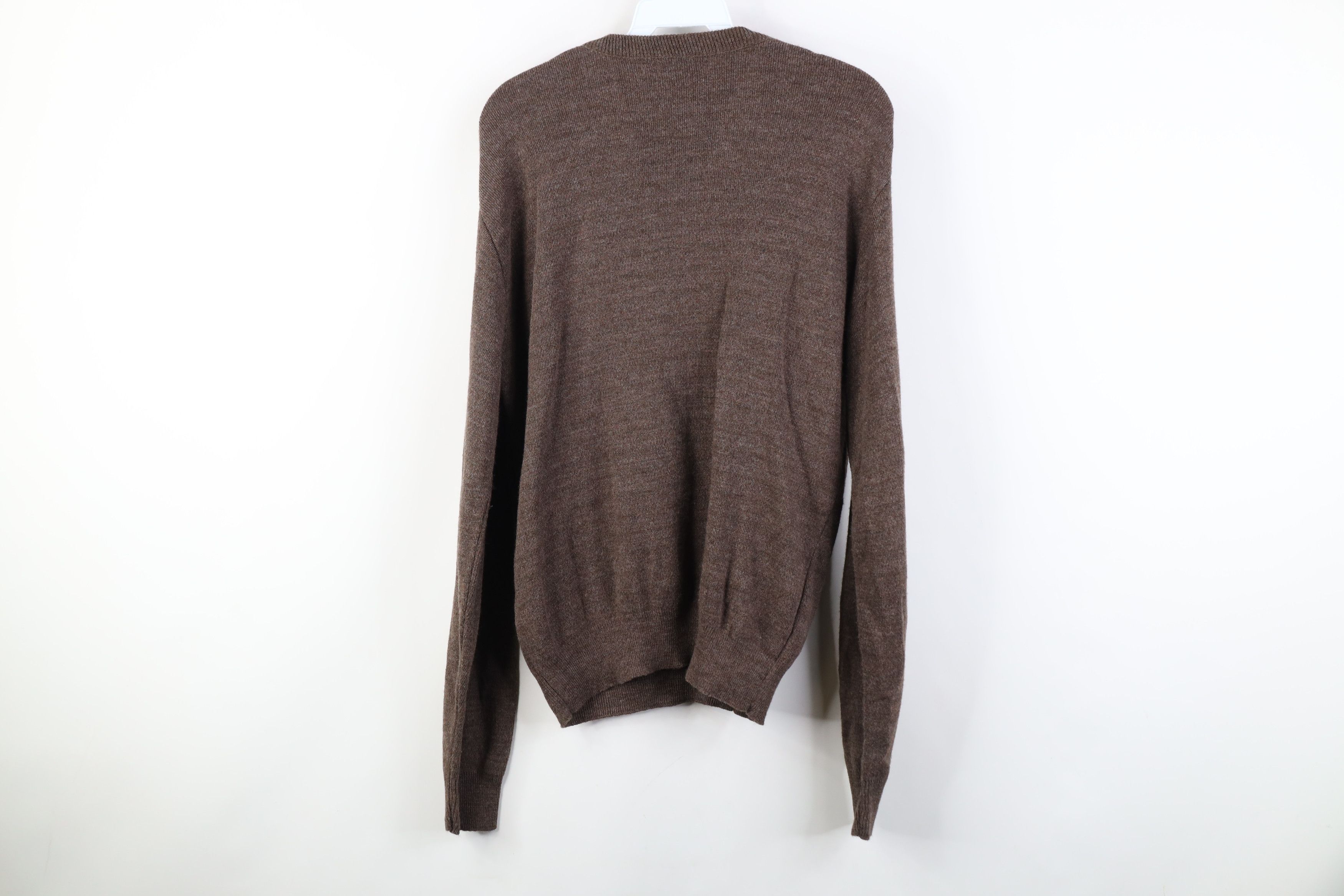 Vintage Vintage 70s Streetwear Blank Knit V-Neck Sweater Brown USA Size US M / EU 48-50 / 2 - 10 Thumbnail