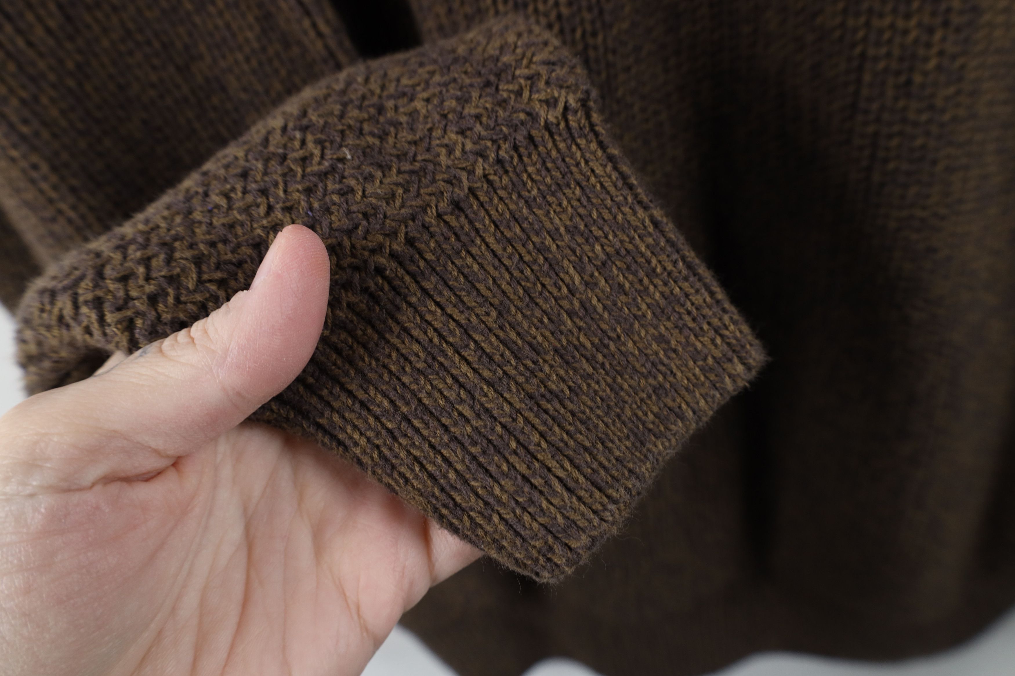 Cabelas Vintage Cabelas Cotton Ribbed Knit Henley Sweater Brown Size US XL / EU 56 / 4 - 8 Thumbnail