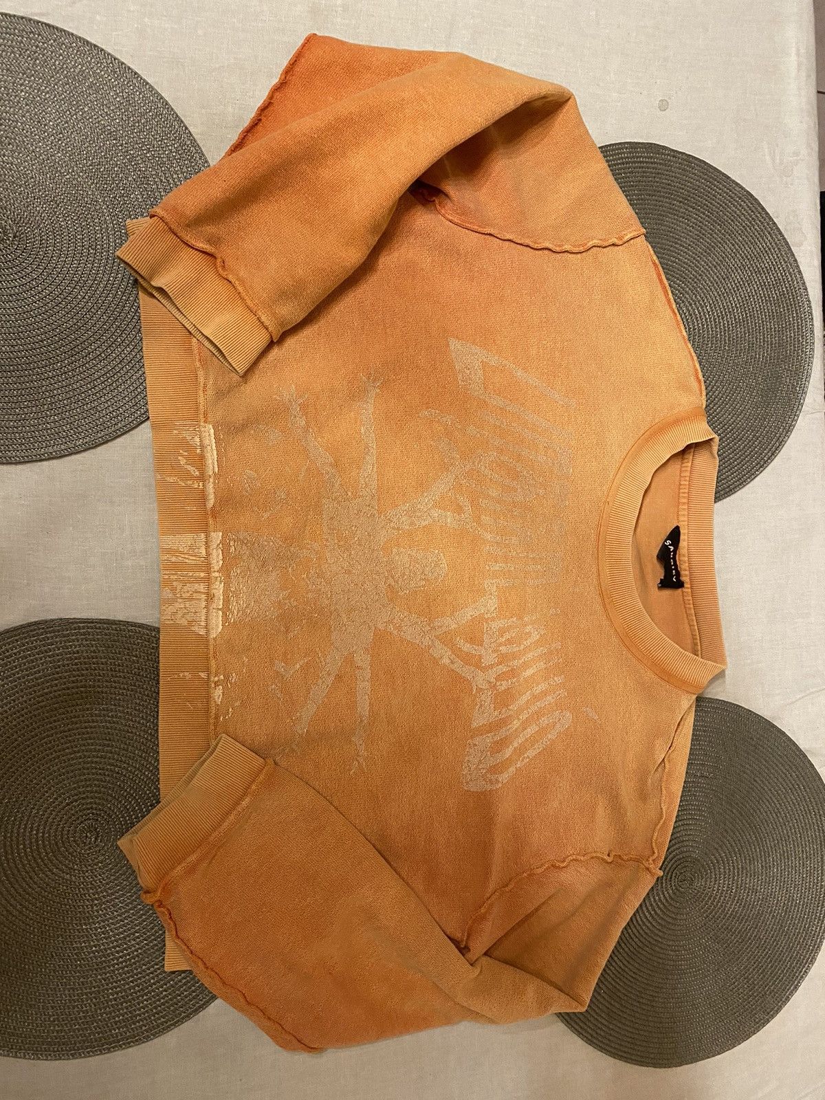 image of Sangiev Reversible Crop Sweatshirt in Orange, Men's (Size Medium)