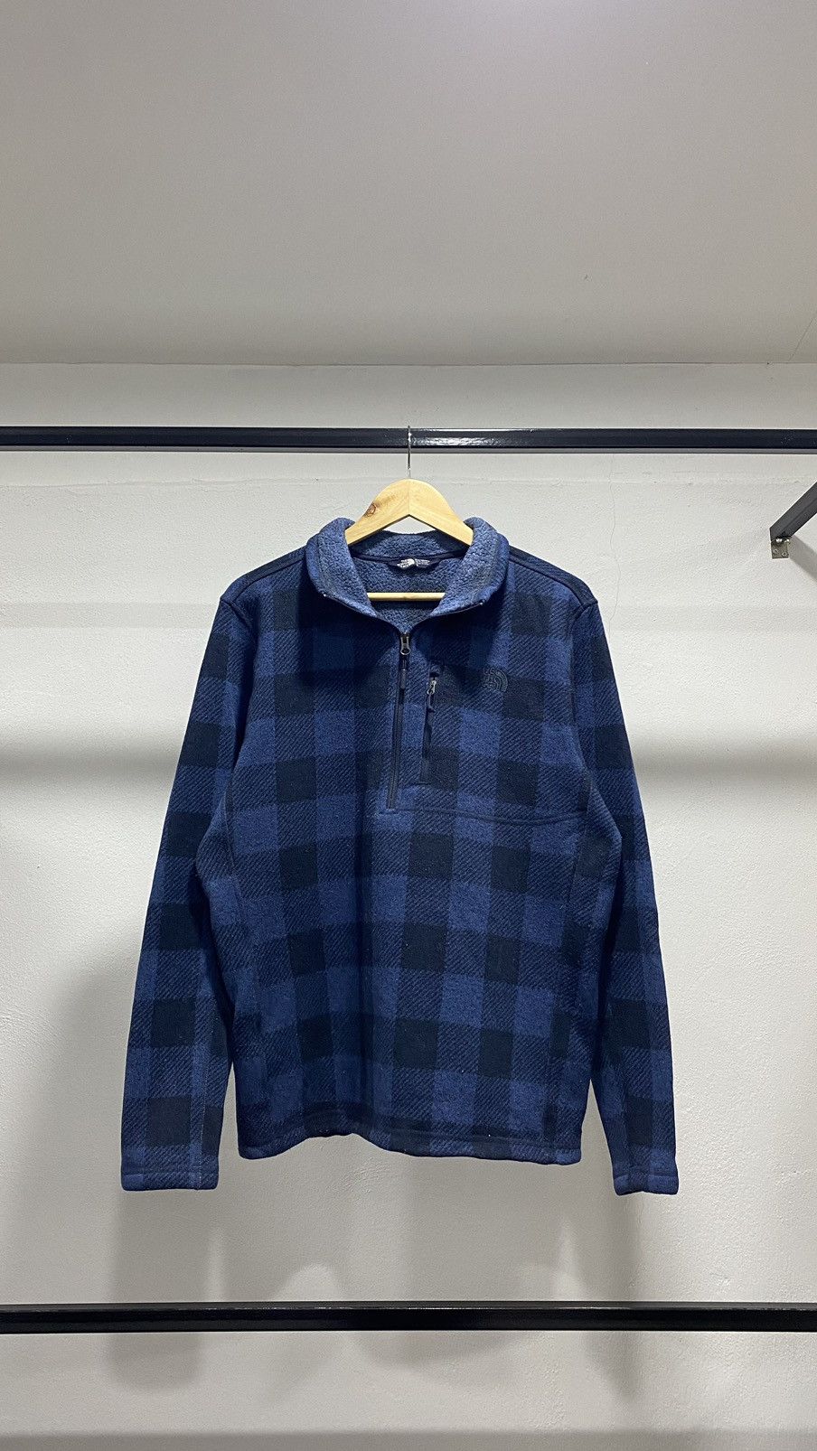 The North Face × Vintage The North Face Halfzipper Checkered Sweater Size US L / EU 52-54 / 3 - 1 Thumbnail