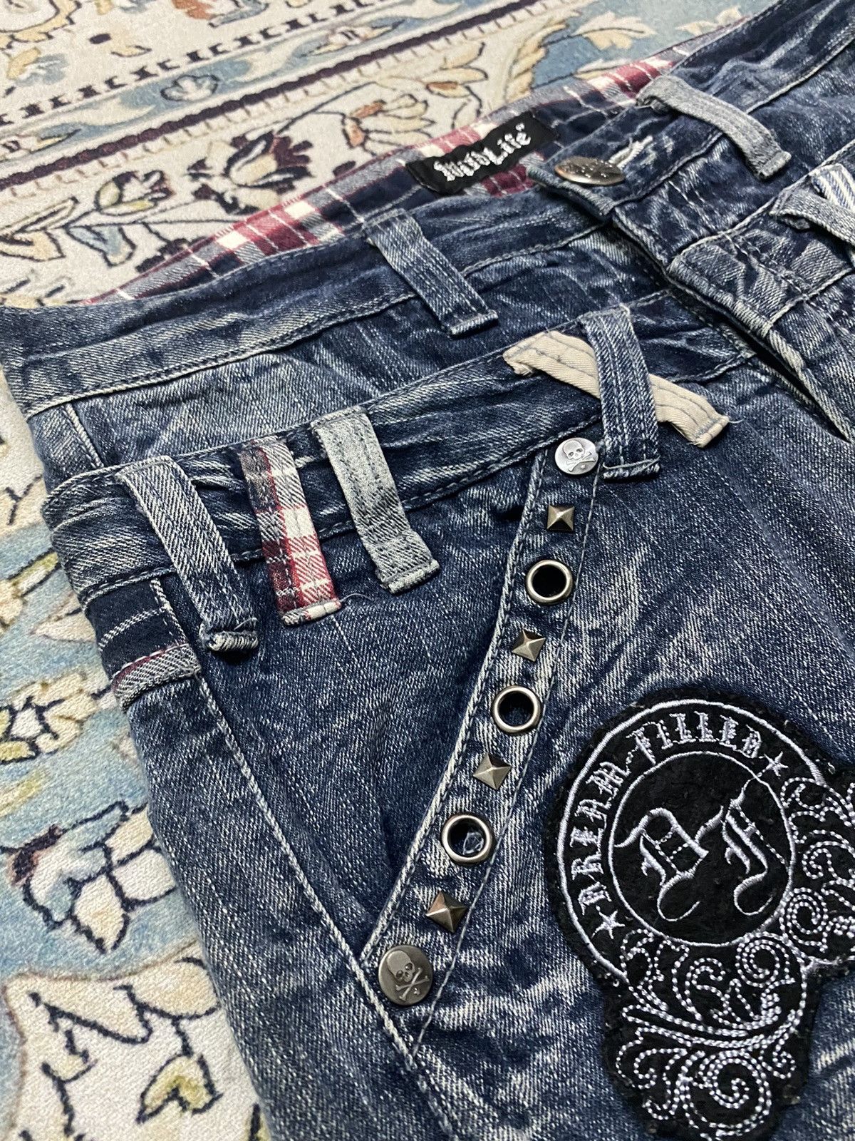Japanese Brand 🔥 Double Waist Jeans X Wild Life Size US 29 - 6 Thumbnail