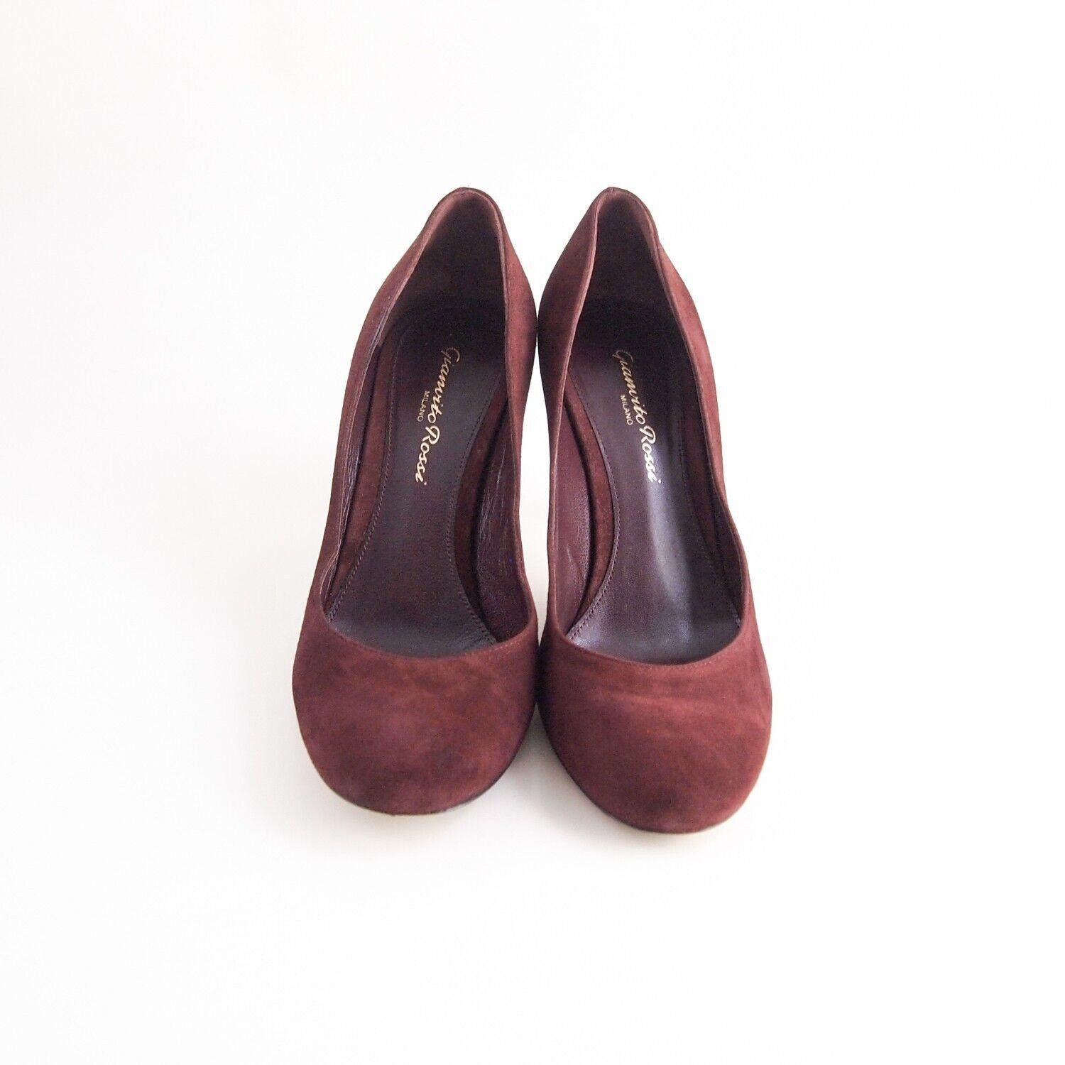 Gianvito Rossi Gianvito Rossi Mid Heel Pumps Burgundy Suede US 6.5 EU 36.5 Size US 6.5 / IT 36.5 - 3 Thumbnail
