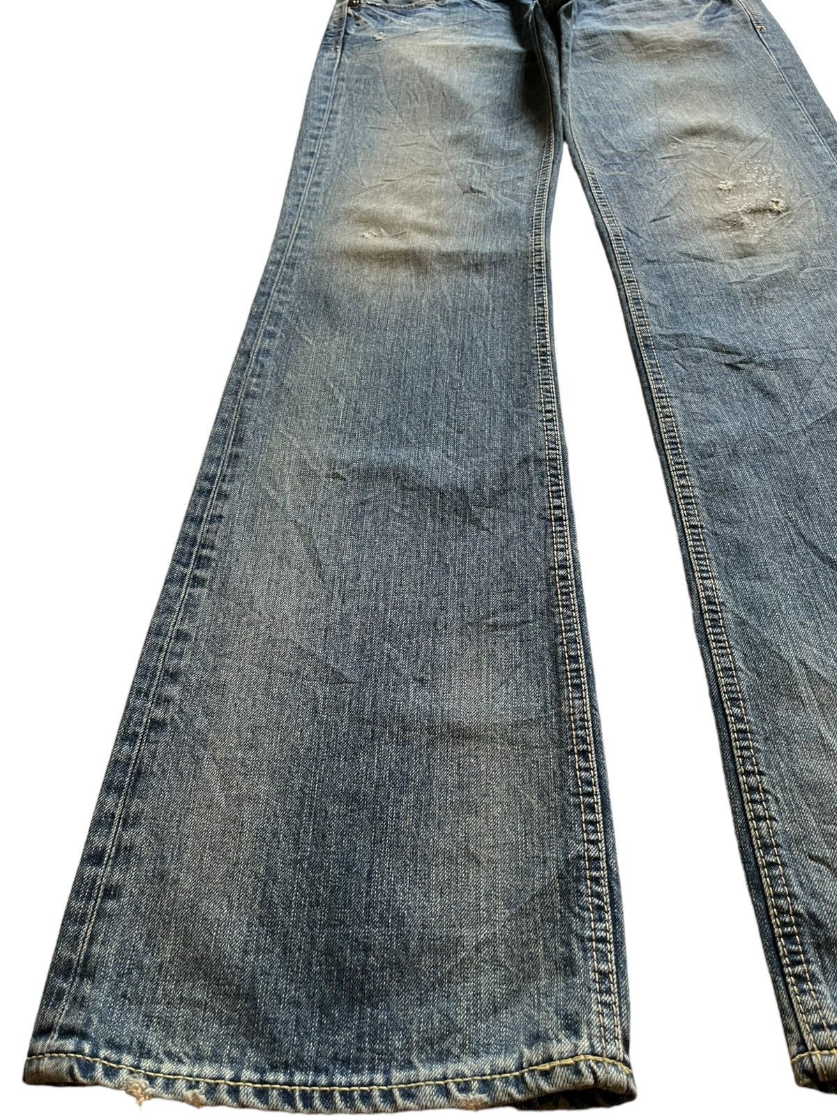 Japanese Brand Vintage Japanese Brand Mud Wash Distressed Flare Jeans Size 32" / US 10 / IT 46 - 6 Thumbnail