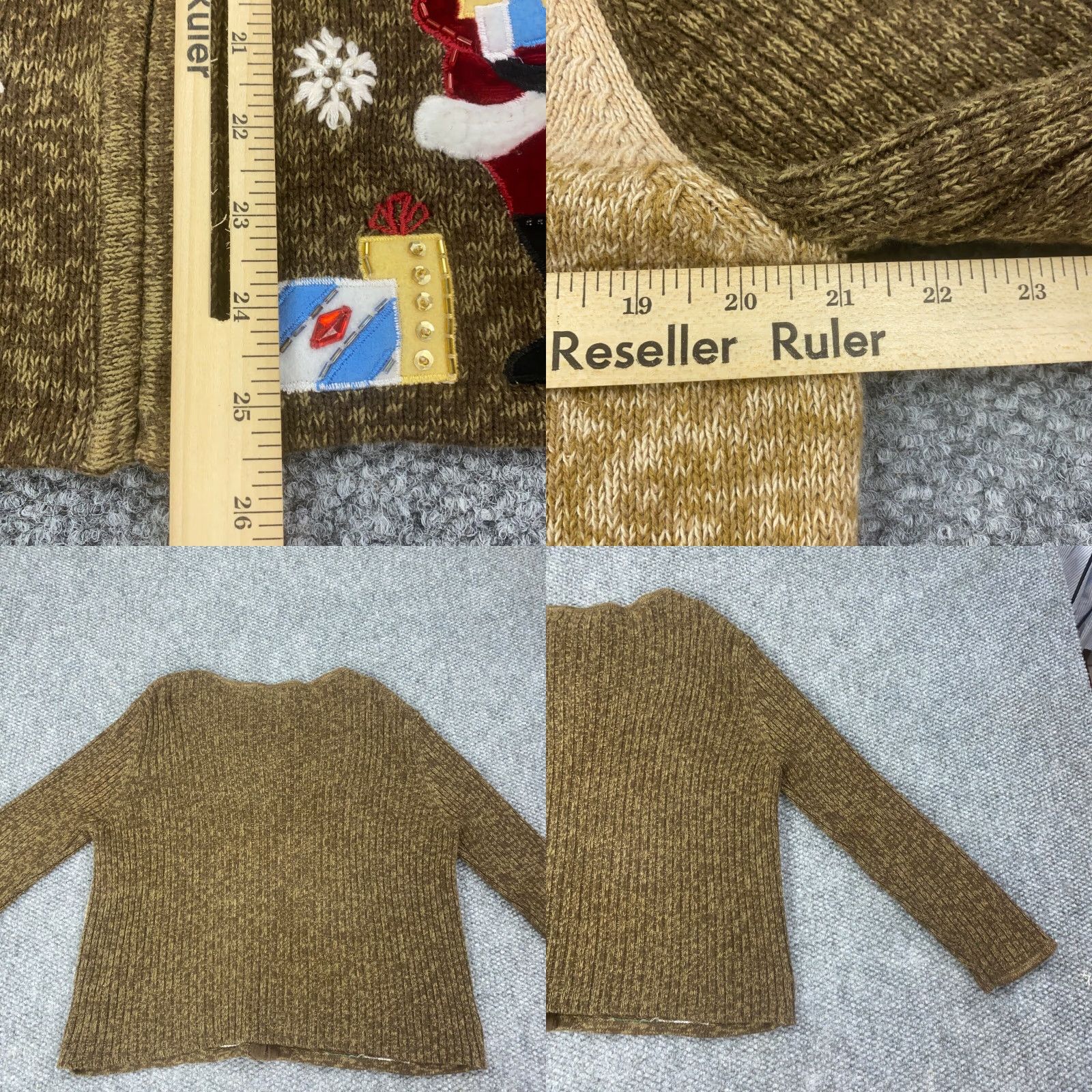 Vintage VINTAGE Tiara International Womens Sweater Cardigan XL Brown Christmas Holiday Santa Claus 3D Button Full Zip Knit Reg/Regular Women's Size XL / US 12-14 / IT 48-50 - 8 Thumbnail