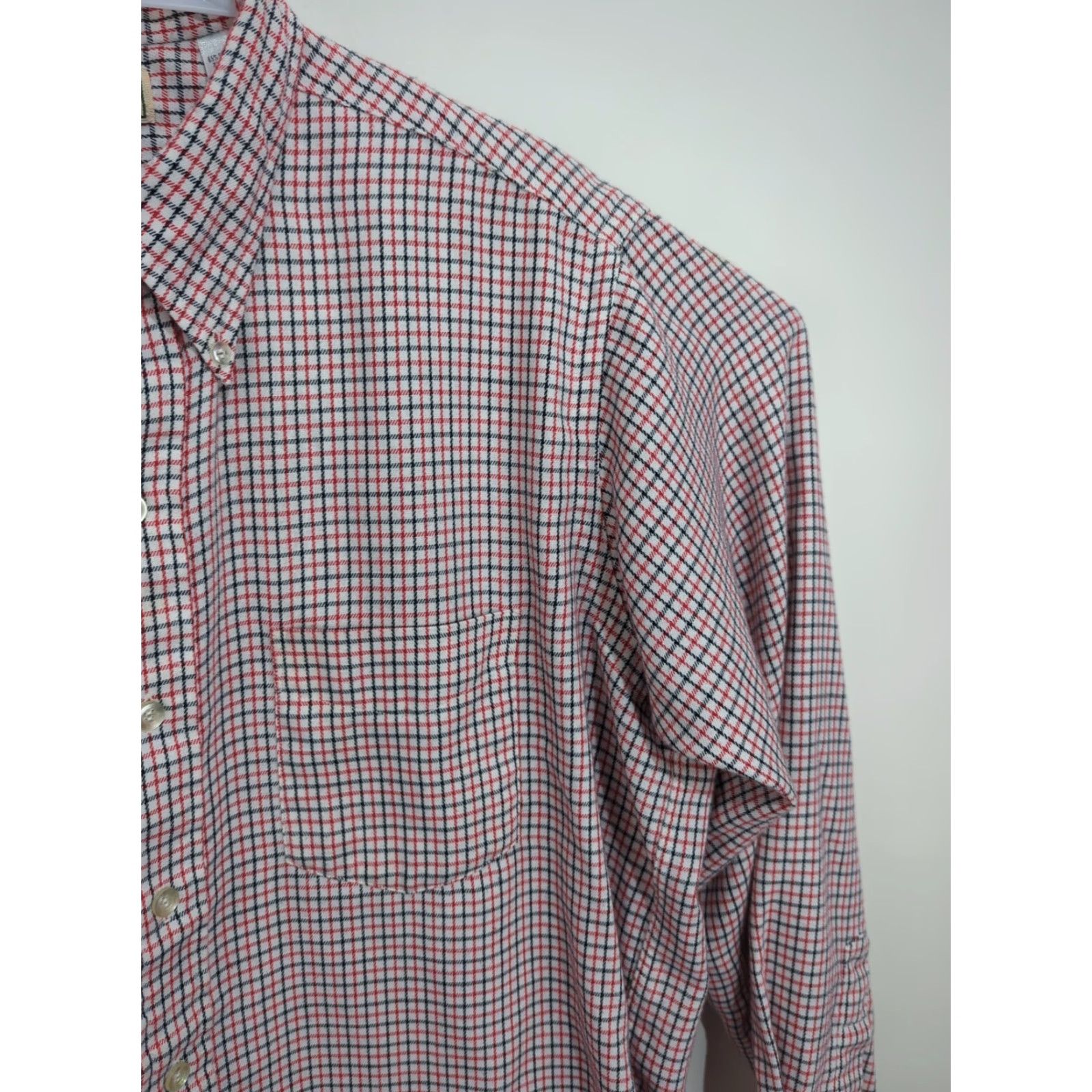 Vintage VINTAGE LL Bean Mens Long Sleeve Button Shirt Plaid Red White 90s Classic Outdoor Casual Button-Down Shirt Size US L / EU 52-54 / 3 - 6 Thumbnail