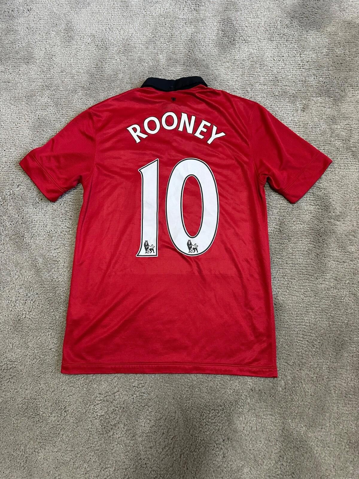 Nike ROONEY #10 MANCHESTER UNITED 2013/14 FOOTBALL SHIRT SOCCER Size US M / EU 48-50 / 2 - 8 Thumbnail