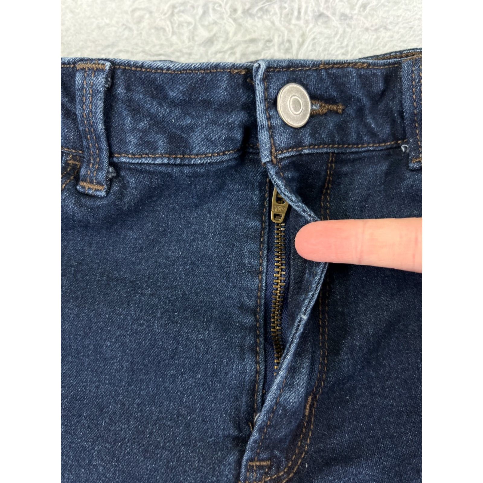 Vintage No Boundaries Jeans Womens 13 Blue Denim Skinny High Rise Cotton Blend Regular 5-Pocket Distressed Comfortable Pockets Solid Classic USA 90s? Size 34" / US 12 / IT 48 - 5 Thumbnail