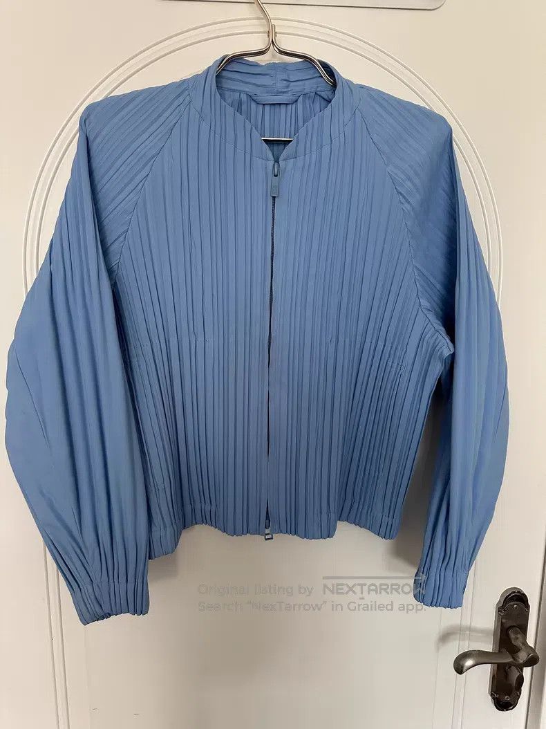 Issey Miyake Issey Miyake Eggshell Blue Coat Size L / US 10 / IT 46 - 2 Thumbnail