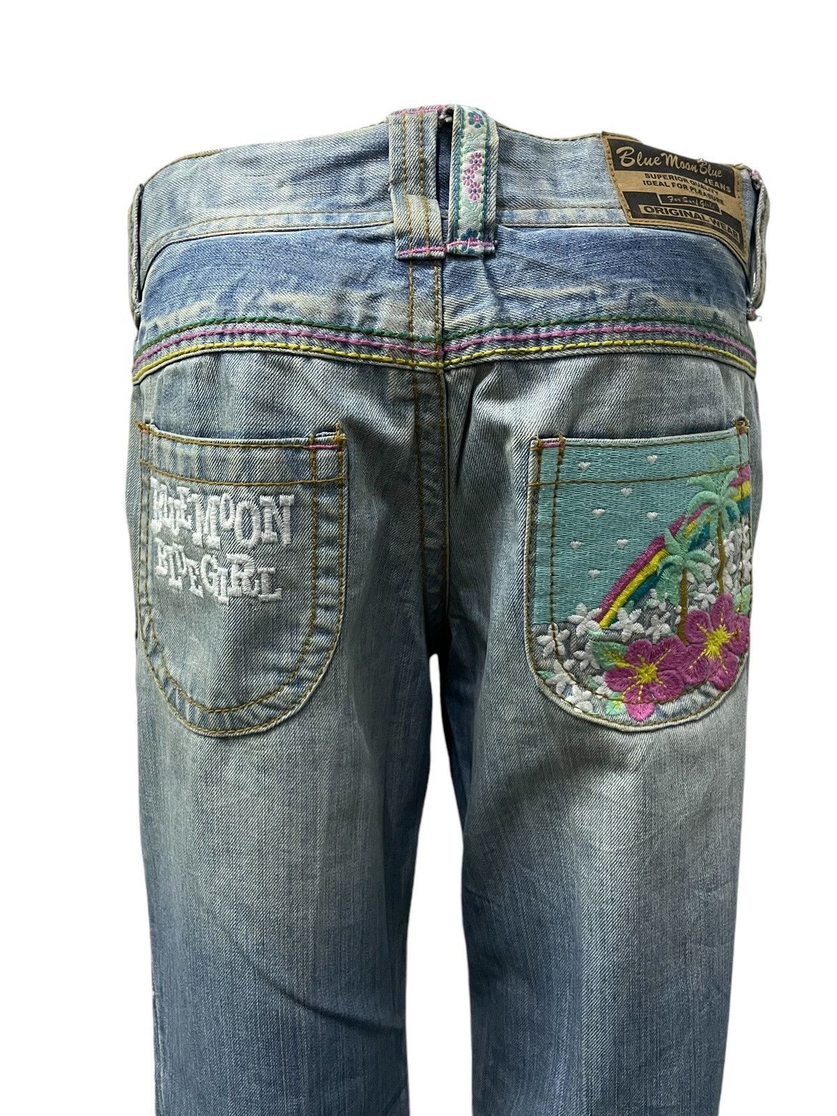Hysteric Glamour Vintage Blue Moon Blue Girl Embroidery Clone Devgru Style Size 26" / US 2 / IT 38 - 6 Thumbnail