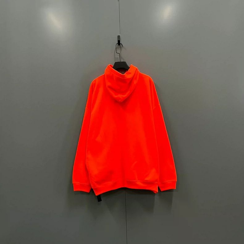 Balenciaga Balenciaga Bright Orange Letter Printed Hoodie Size US M / EU 48-50 / 2 - 2 Thumbnail