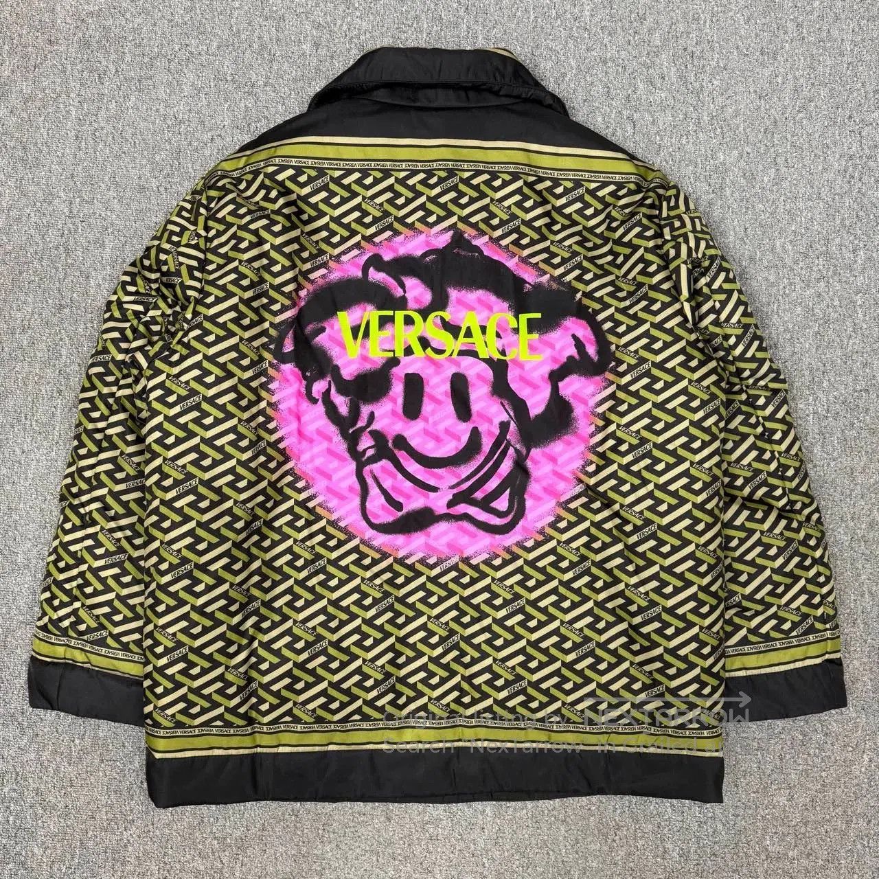 Versace Medusa Smiley Print Jacket Cotton Coat Outerwear.