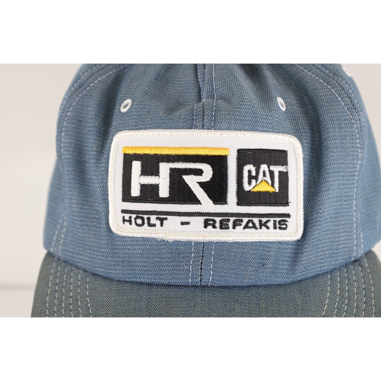 Caterpillar Deadstock Vintage 70s Caterpillar Cat Spell Out Chambray Hat Size ONE SIZE - 3 Thumbnail