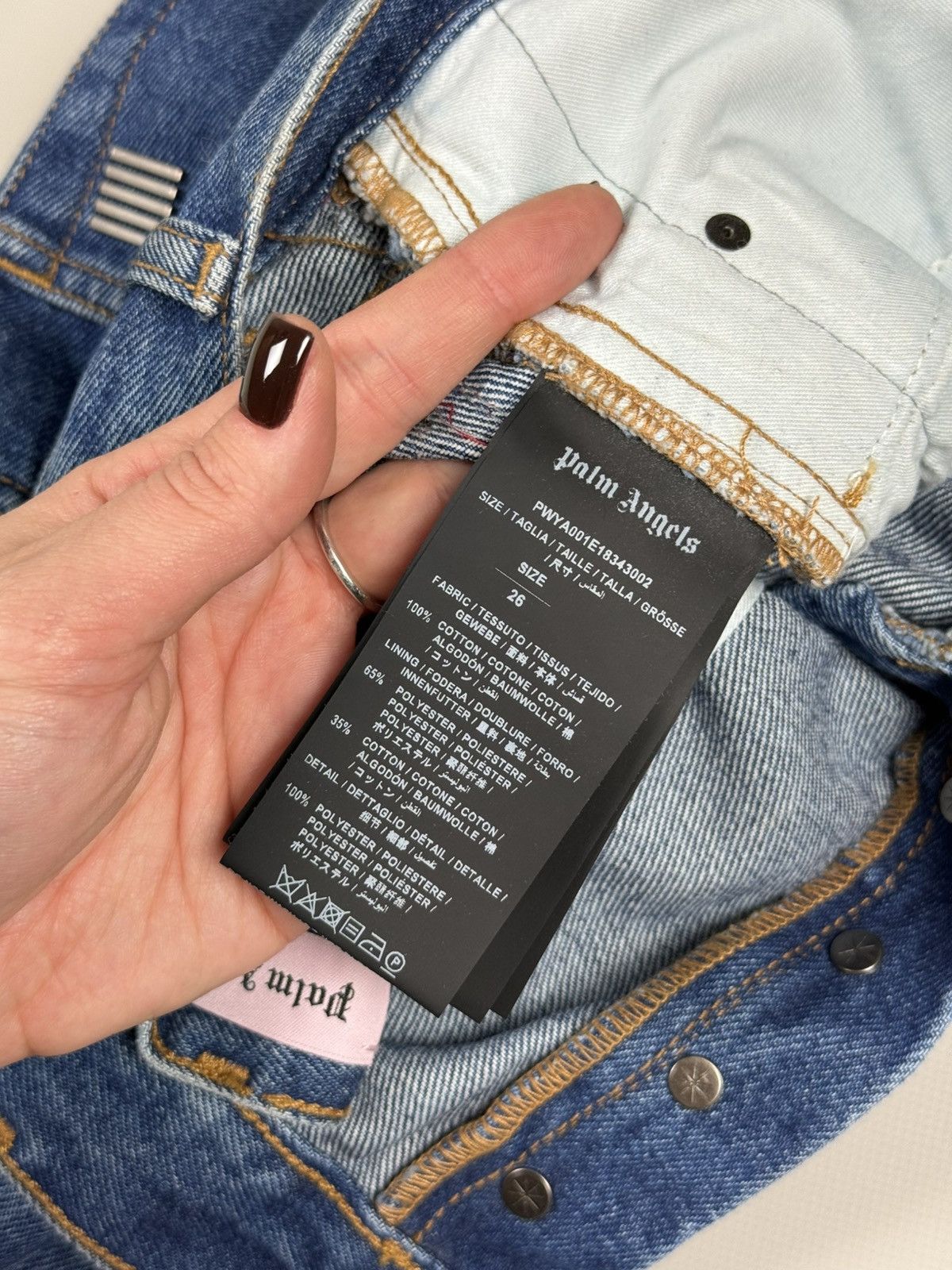 Palm Angels BNWT! Palm Angels Ladies Denim Rainbow Medium Wash Jeans Size 26" / US 2 / IT 38 - 15 Thumbnail