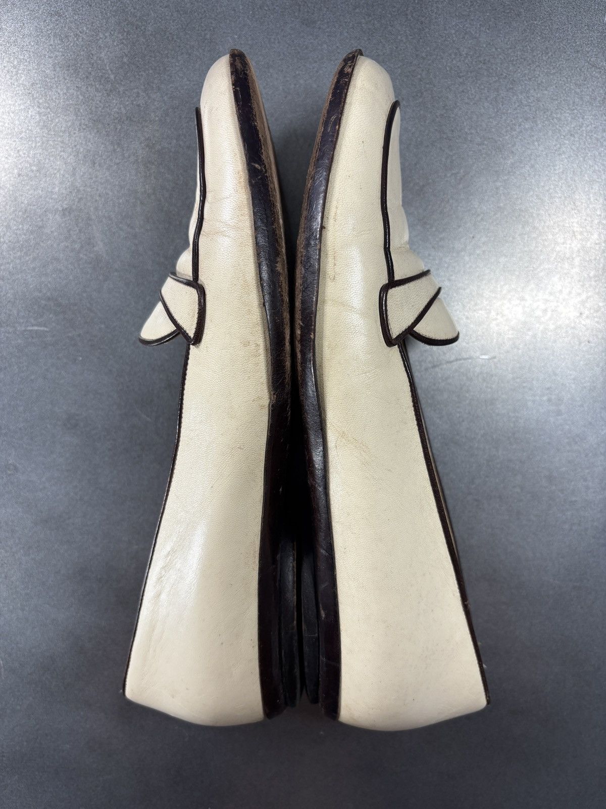 Prada Vintage Prada Loafers 1990s Leather Flats TwoTone Square Toe Size US 6.5 / IT 36.5 - 15 Thumbnail
