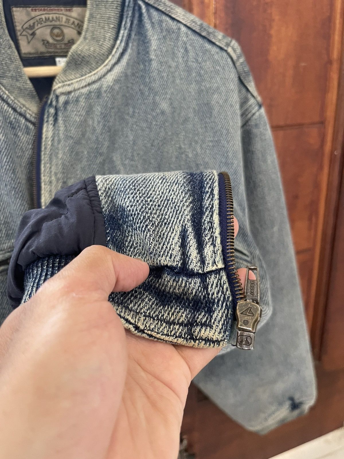 Giorgio Armani Vintage Armani Jeans Denim Bomber Jacket Size US M / EU 48-50 / 2 - 16 Thumbnail
