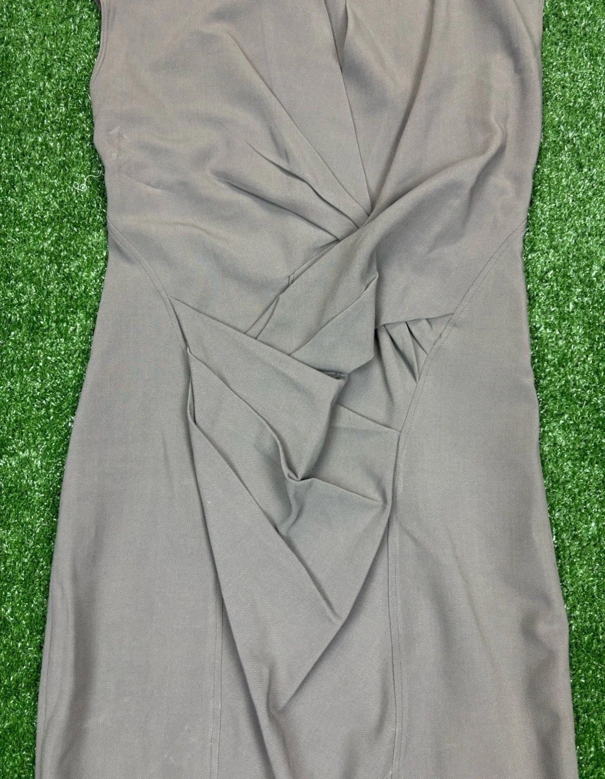 Helmut Lang HELMUT LANG grey woolblend gathered capsleeve sheath dress 2 Size XS / US 0-2 / IT 36-38 - 4 Thumbnail