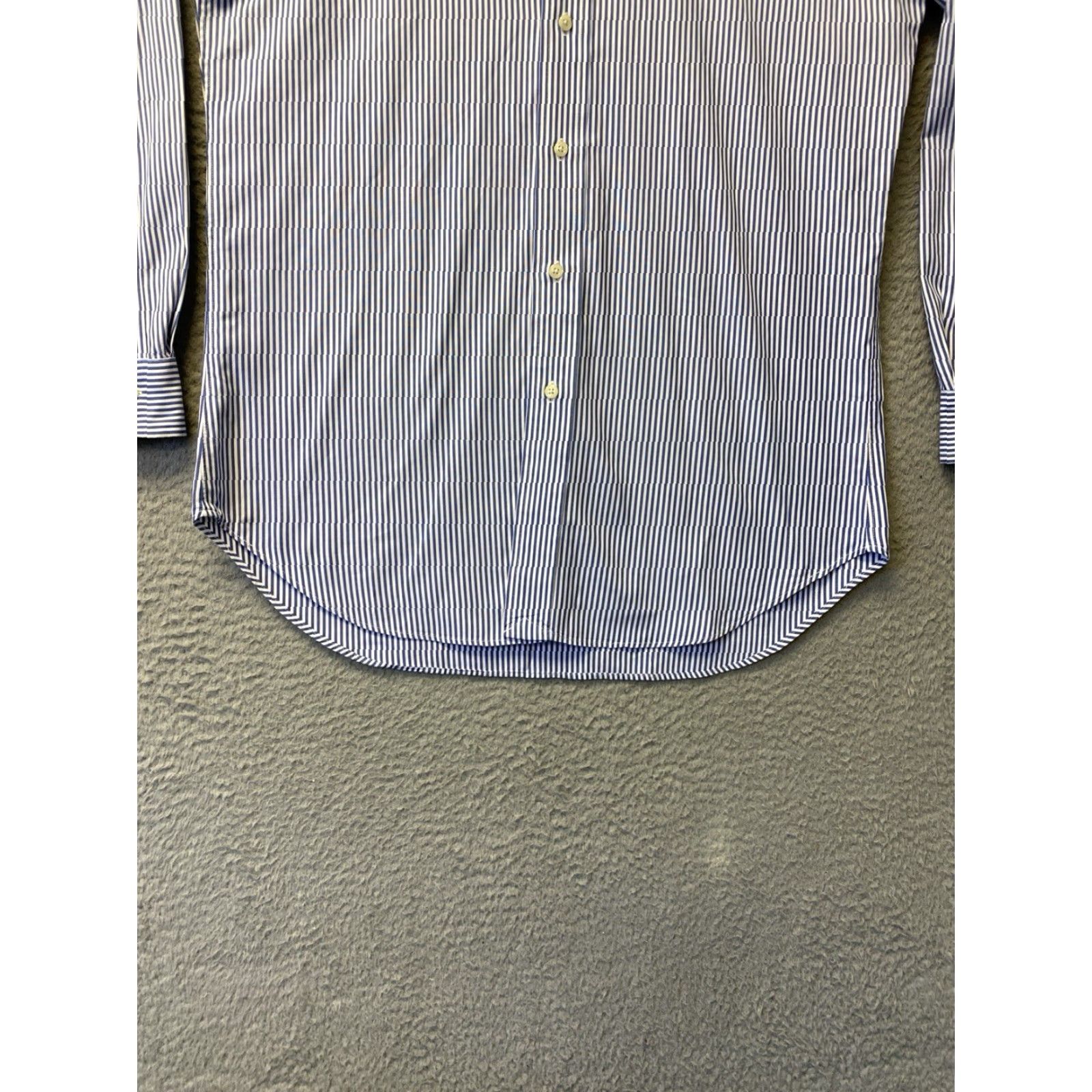 Ralph Lauren Ralph Lauren Button-Down Shirt Mens 16 32/33 Striped Classic Long Sleeve Blue Cotton Polo Pony Logo Casual Shirt Size US L / EU 52-54 / 3 - 2 Thumbnail