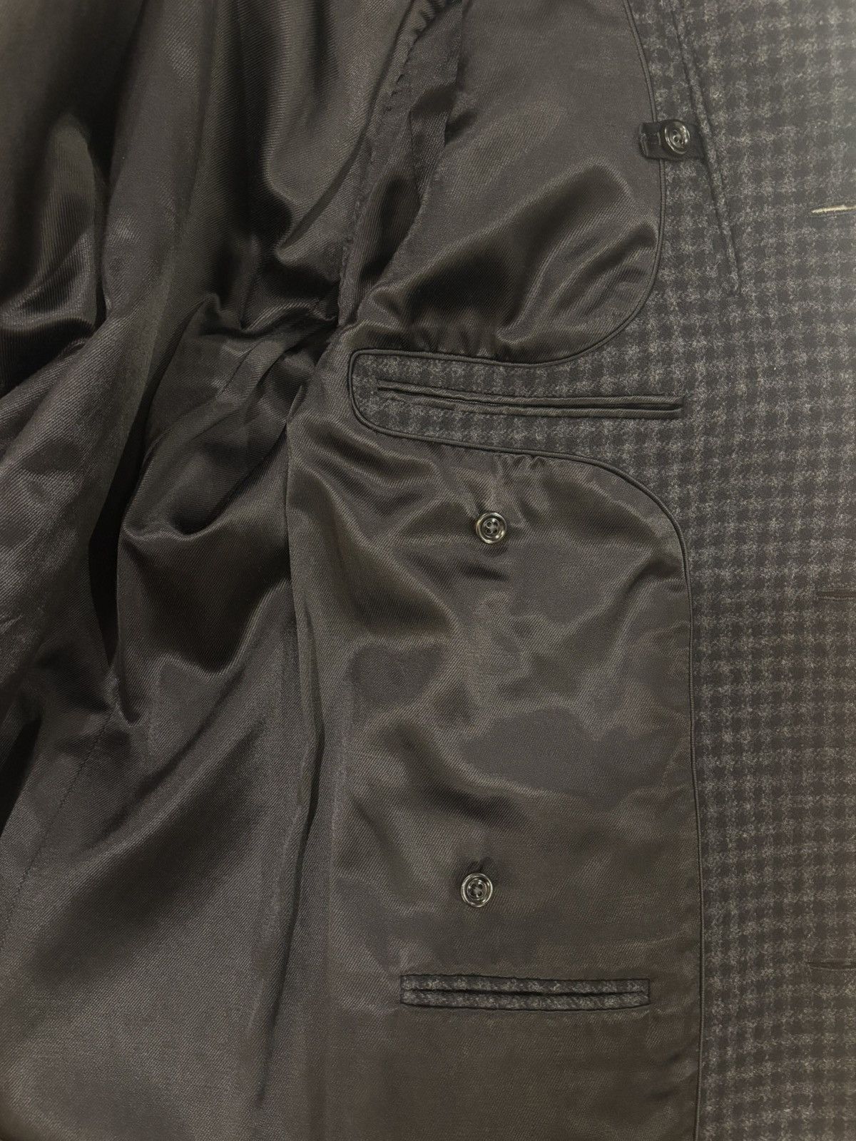 Ermenegildo Zegna Charcoal Check Overcoat Size US L / EU 52-54 / 3 - 12 Thumbnail