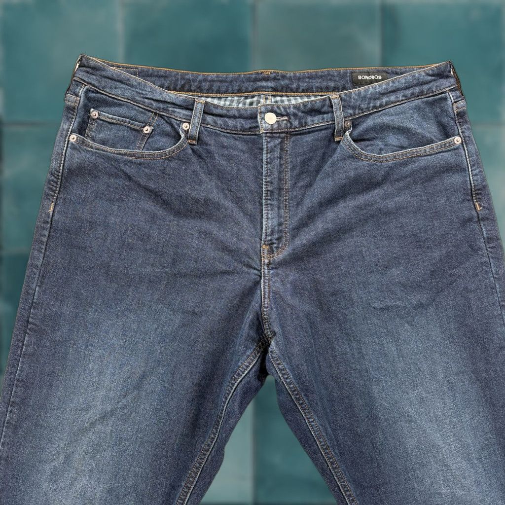 Bonobos Bonobos Jeans Mens 40x32 Athletic Fit Denim Blue Dark Wash Lined Pocket Zip Fly 5-Pocket Size US 40 / EU 56 - 1 Thumbnail