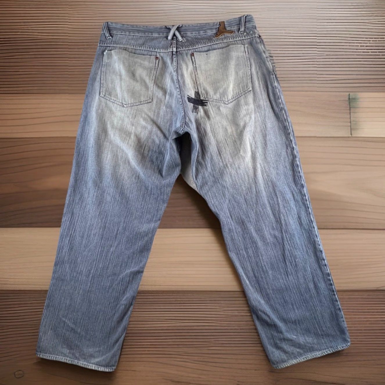 Jordan Brand VINTAGE Jordan Jeans 20th Anniversary 2005 Baggy Width-Waist 40x31.5 40x34 5-Pocket Men Distressed Embroidered Blue Hip Hop Y2K Streetwear Jeans Size US 40 / EU 56 - 2 Thumbnail