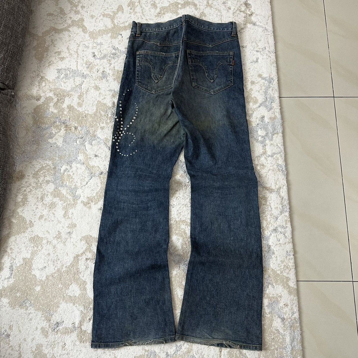 Tornado Mart rare 00s CUSTOM CULTURE Studded Flare Denim Size US 32 / EU 48 - 5 Thumbnail