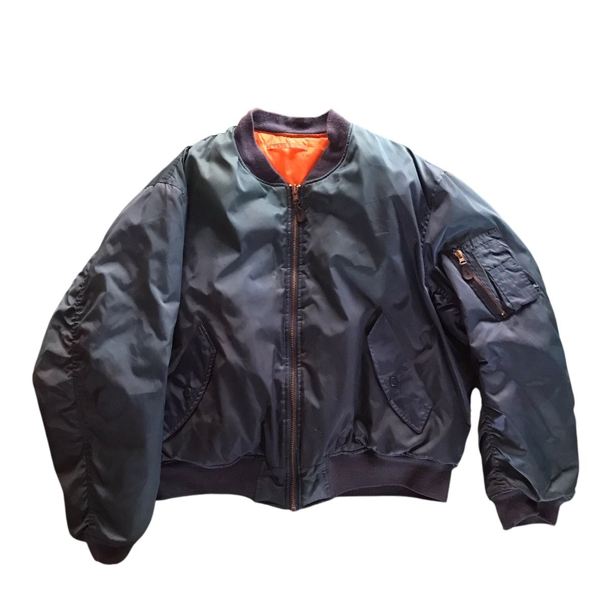 Japanese Brand × Vintage Vintage Alasko MA1 Bomber Flight Jacket Sun Faded Size US L / EU 52-54 / 3 - 1 Thumbnail