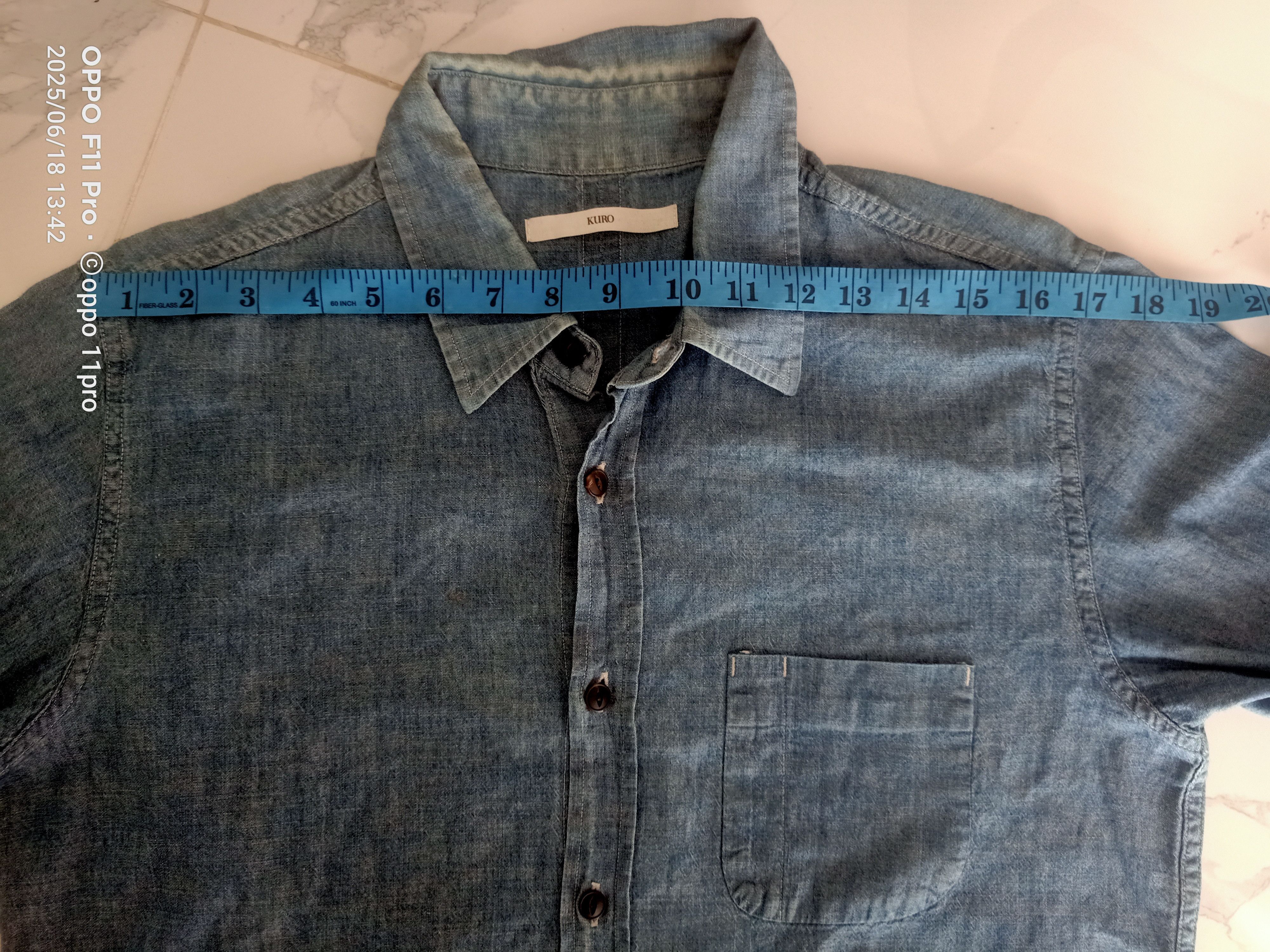 Japanese Brand × KURO Kuro Chambray SELVEDGE Men Shirt Button Up Size US L / EU 52-54 / 3 - 8 Thumbnail