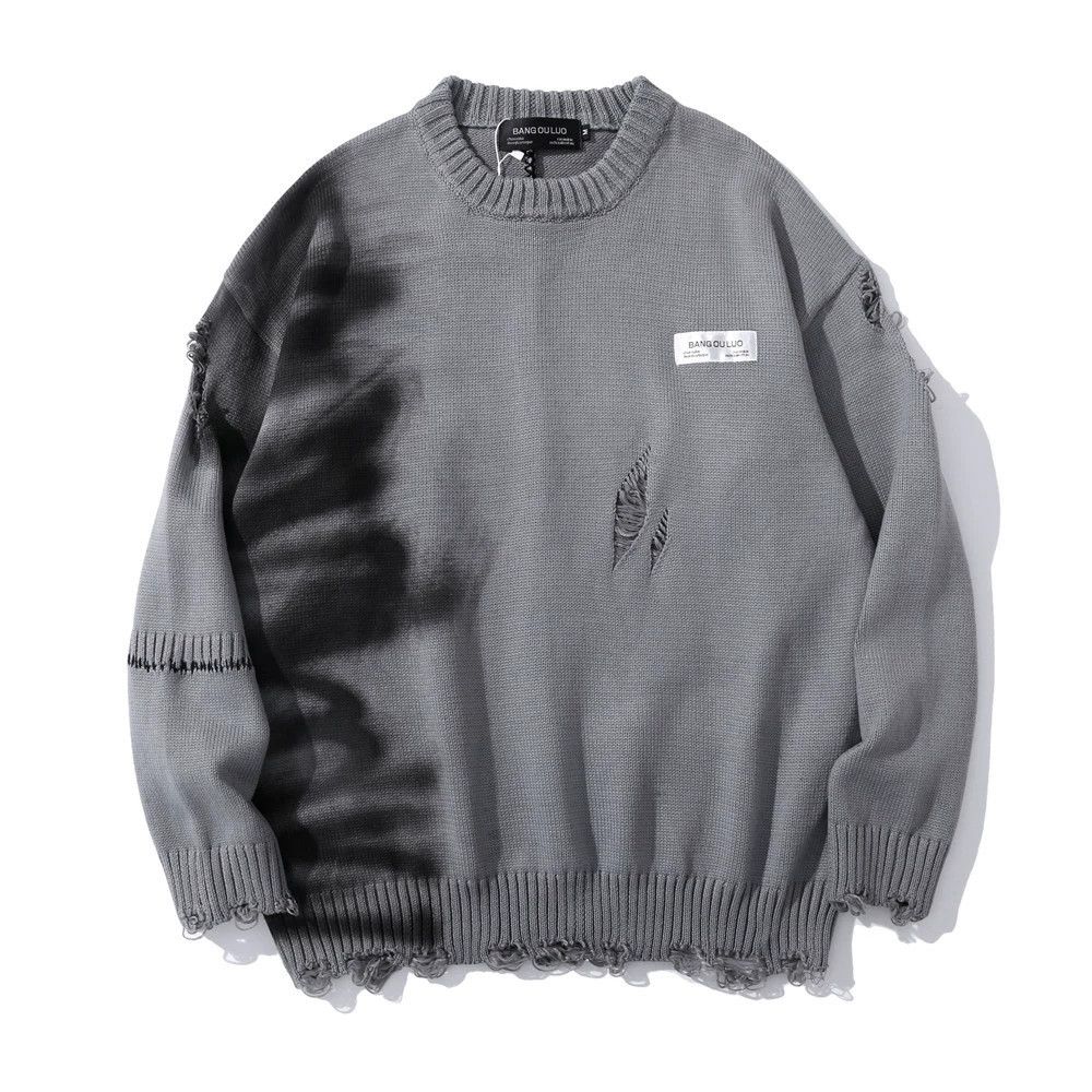 Vintage Men's loose ripped raw edge graffiti print sweater Size US M / EU 48-50 / 2 - 1 Thumbnail