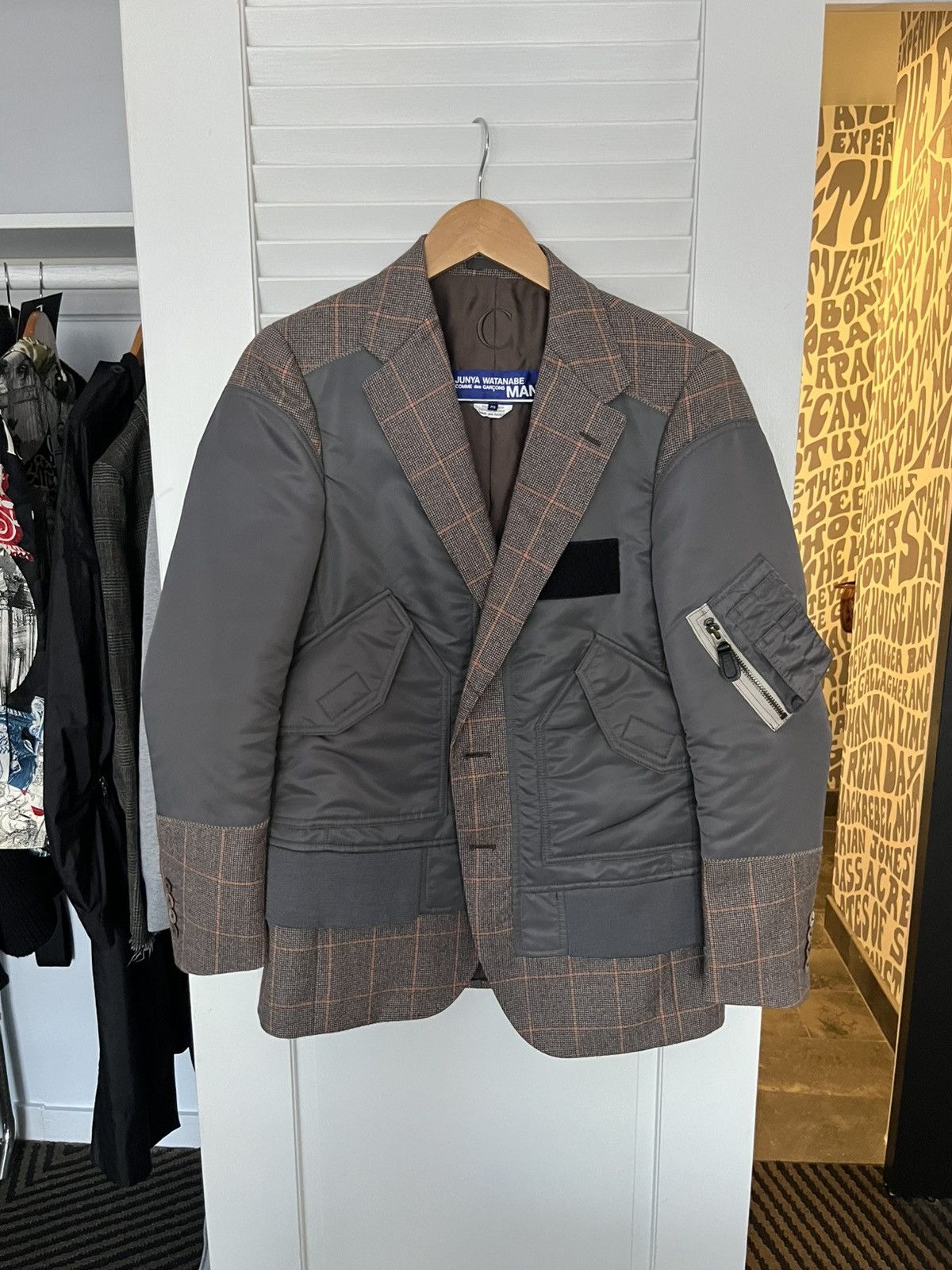 Comme des Garcons Junya Watanabe MAN MA-1 Switching Plaid Jacket Size 42S - 1 Thumbnail
