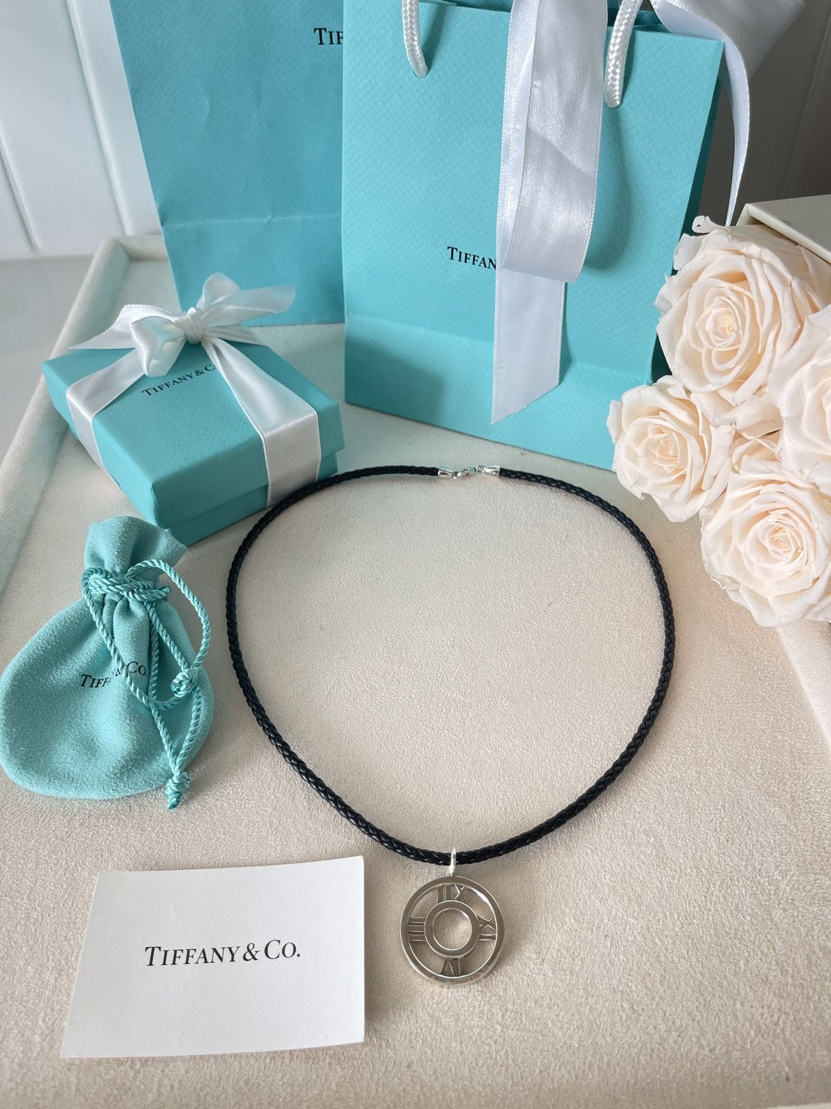 Tiffany & Co. Tiffany & Co. Atlas Circle Leather Necklace Unisex 19.5” Size ONE SIZE - 10 Thumbnail