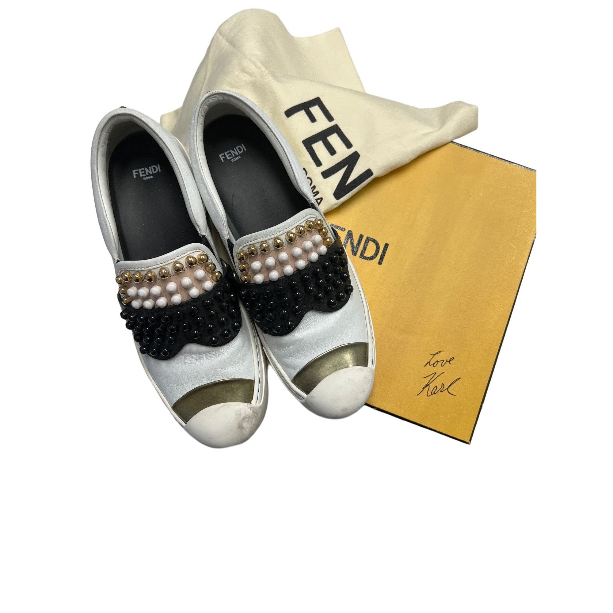 Fendi Fendi Karl Lover Slip-On Sneakers Size US 7 / IT 37 - 1 Thumbnail