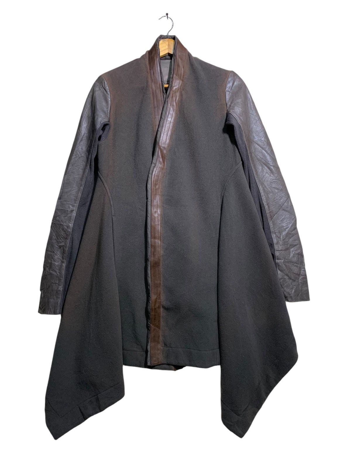 Rick Owens 🔥VTG RICK OWENS DARK DUST LEATHER/WOOL BIKER JACKET Size US S / EU 44-46 / 1 - 1 Thumbnail