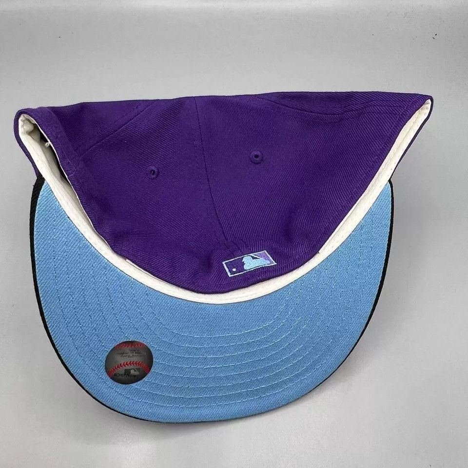 New Era Los Angeles LA Dodgers Hat Men 7 3/4 Purple Black MLB Fitted Size ONE SIZE - 6 Thumbnail